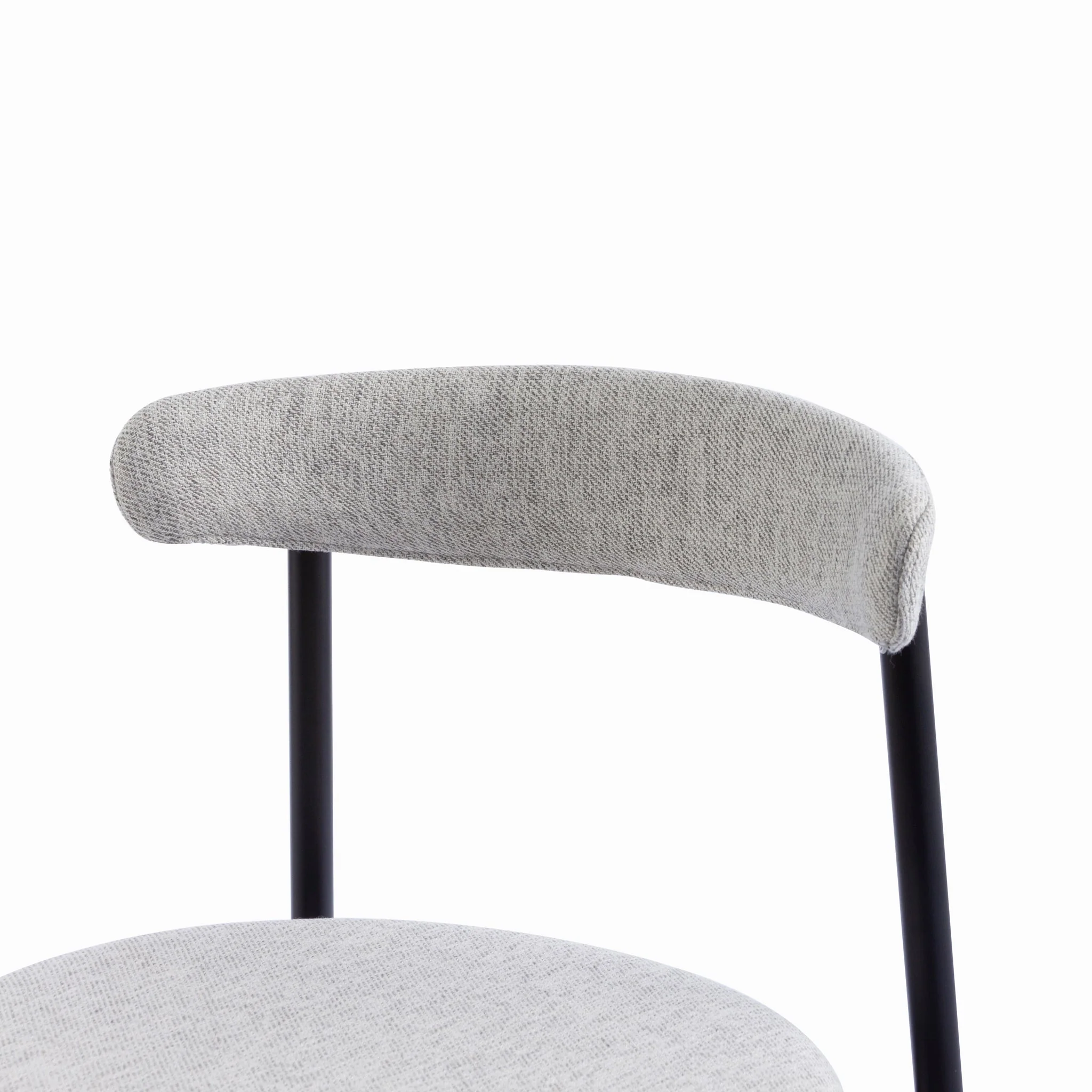 CDC6886-SD Fabric Dining Chair - Silver Grey with Black Legs (Set of 2) - Image 10