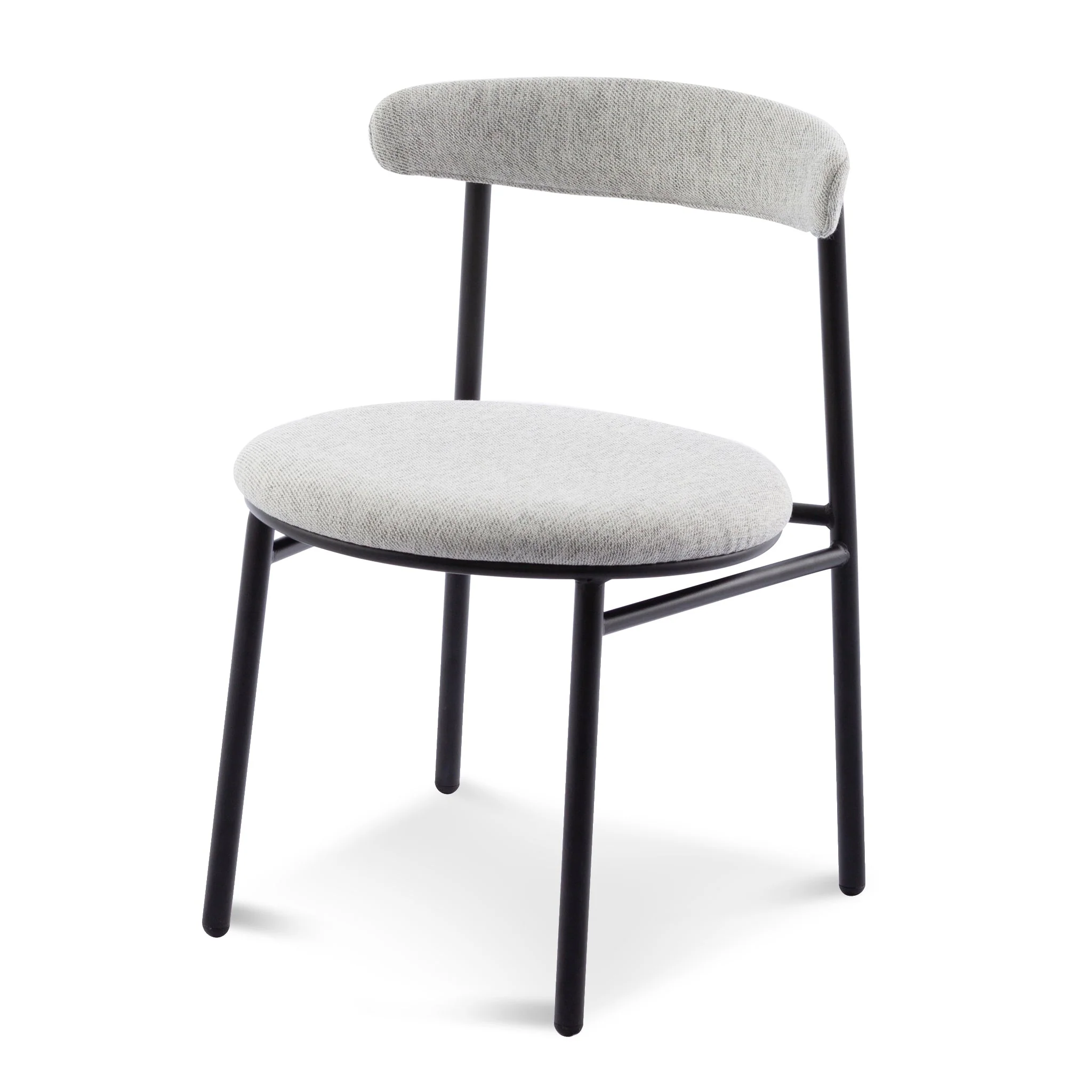 CDC6886-SD Fabric Dining Chair - Silver Grey with Black Legs (Set of 2) - Image 2