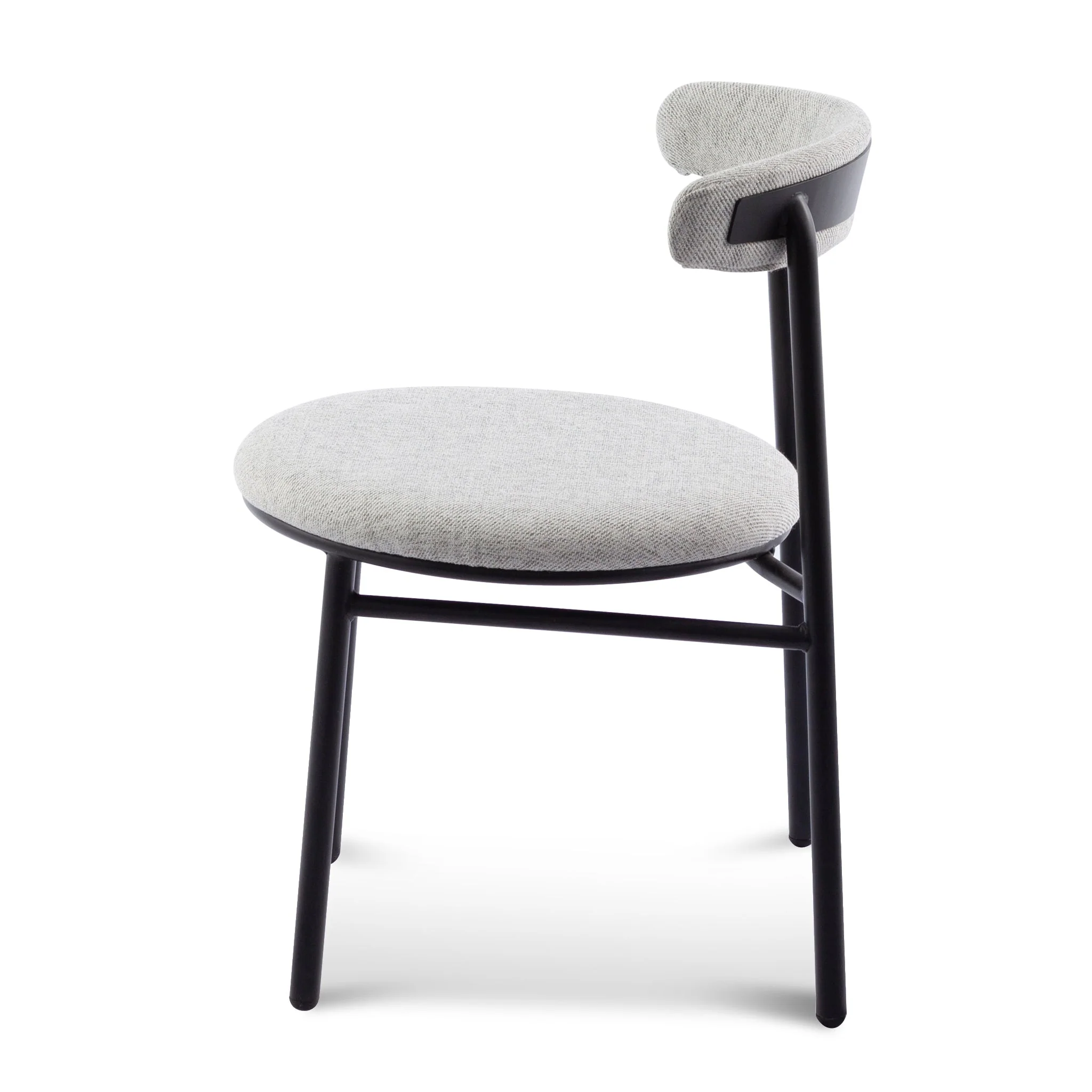 CDC6886-SD Fabric Dining Chair - Silver Grey with Black Legs (Set of 2) - Image 3