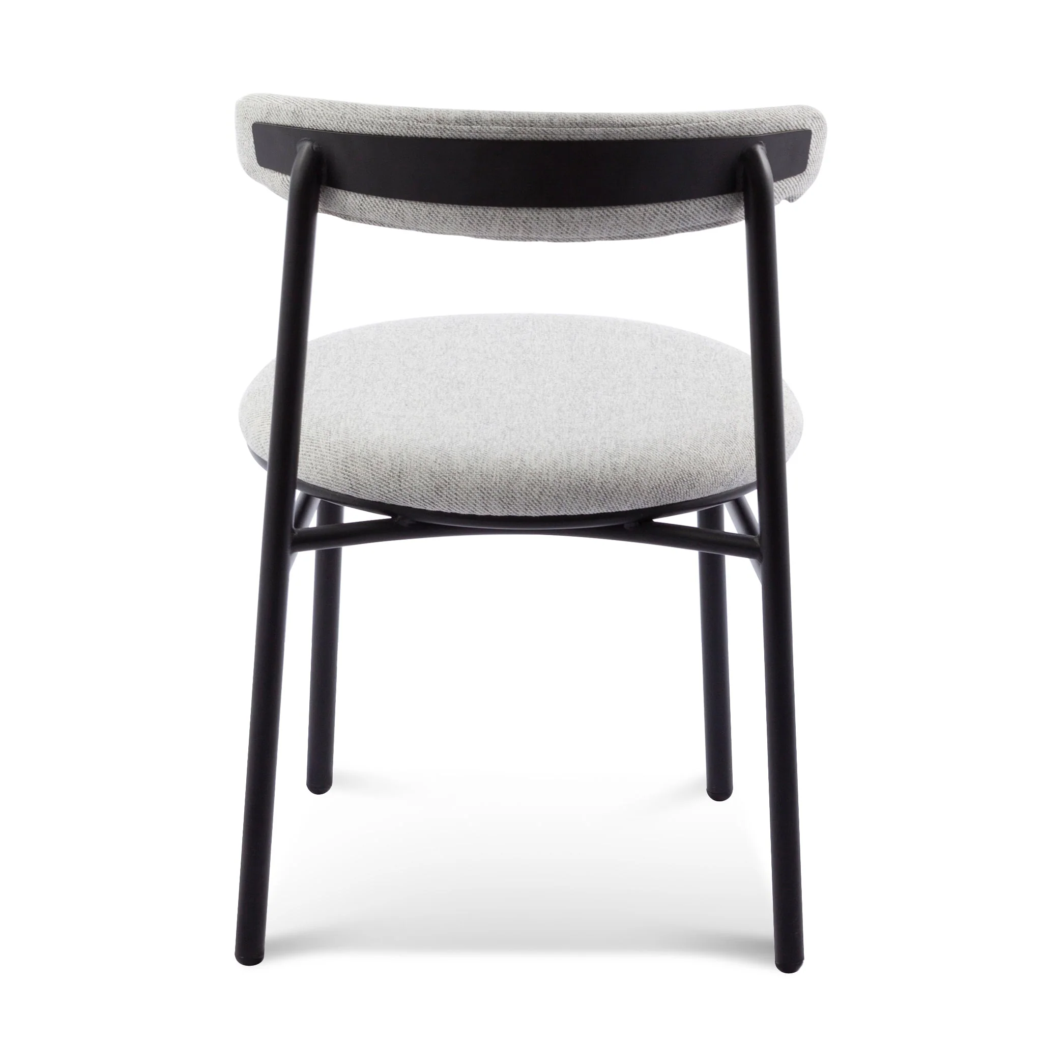 CDC6886-SD Fabric Dining Chair - Silver Grey with Black Legs (Set of 2) - Image 4