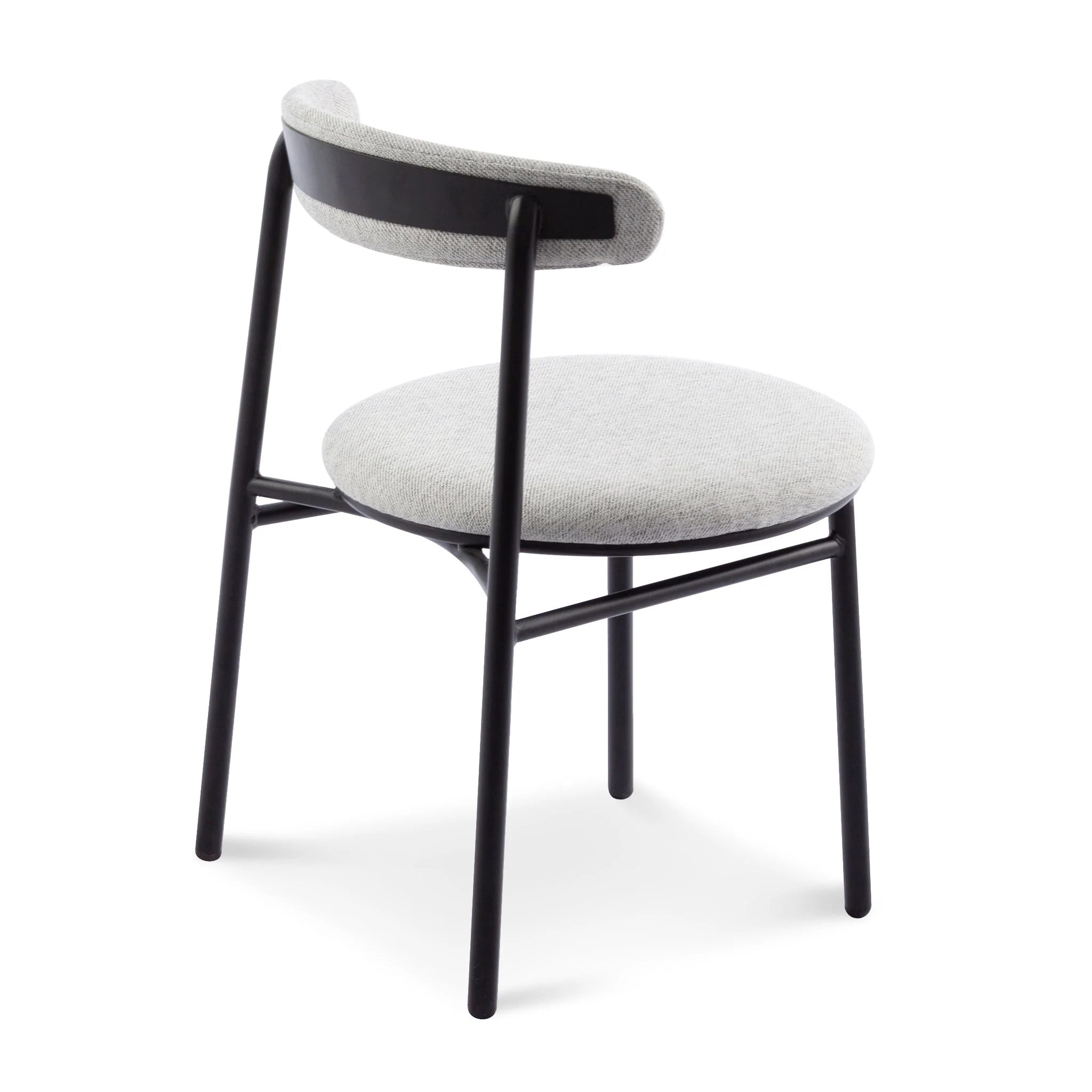 CDC6886-SD Fabric Dining Chair - Silver Grey with Black Legs (Set of 2) - Image 5