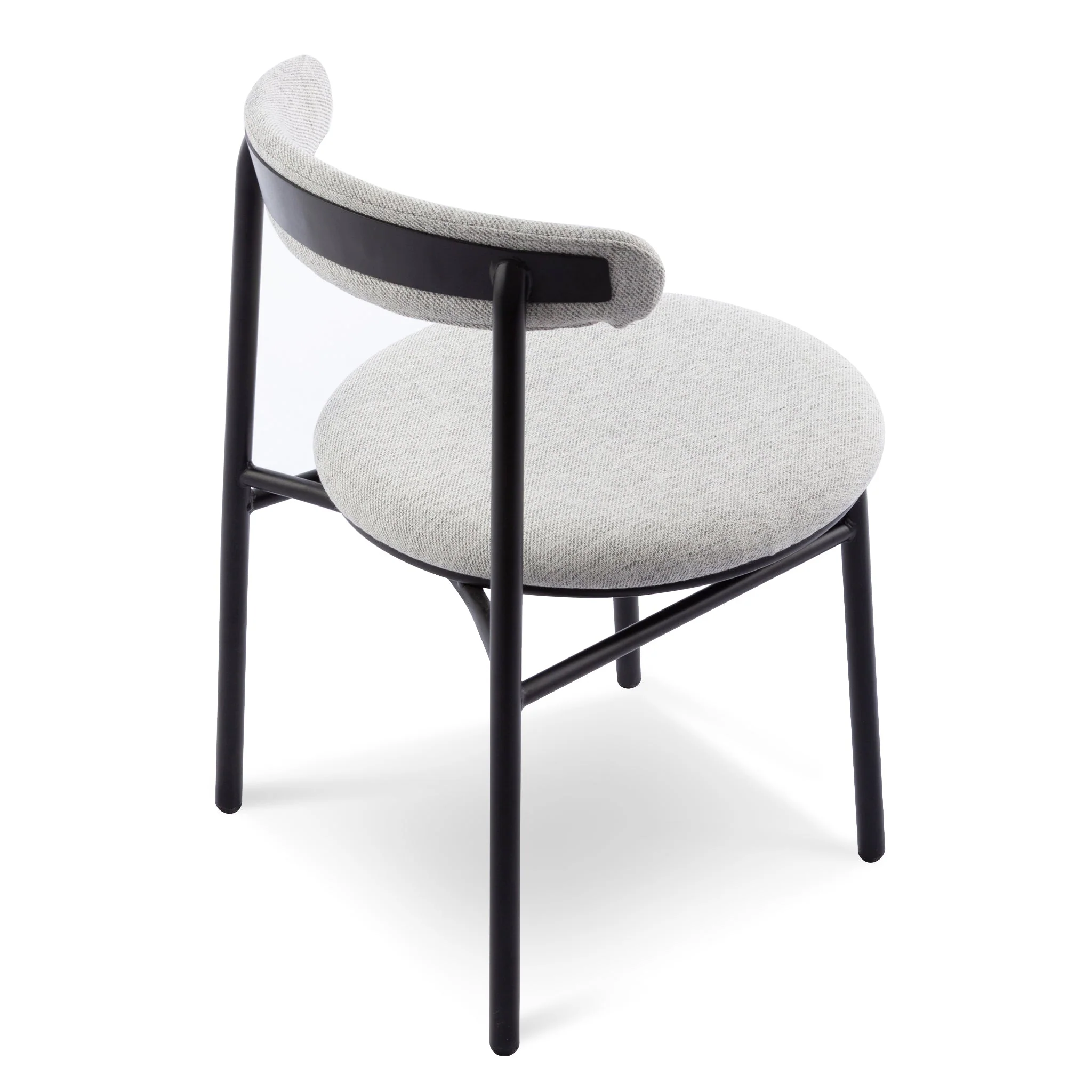 CDC6886-SD Fabric Dining Chair - Silver Grey with Black Legs (Set of 2) - Image 6