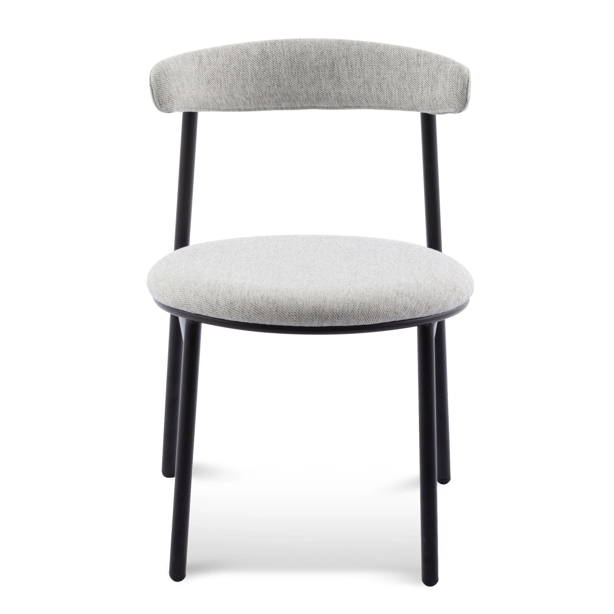CDC6886-SD Fabric Dining Chair - Silver Grey with Black Legs (Set of 2) - Image 7