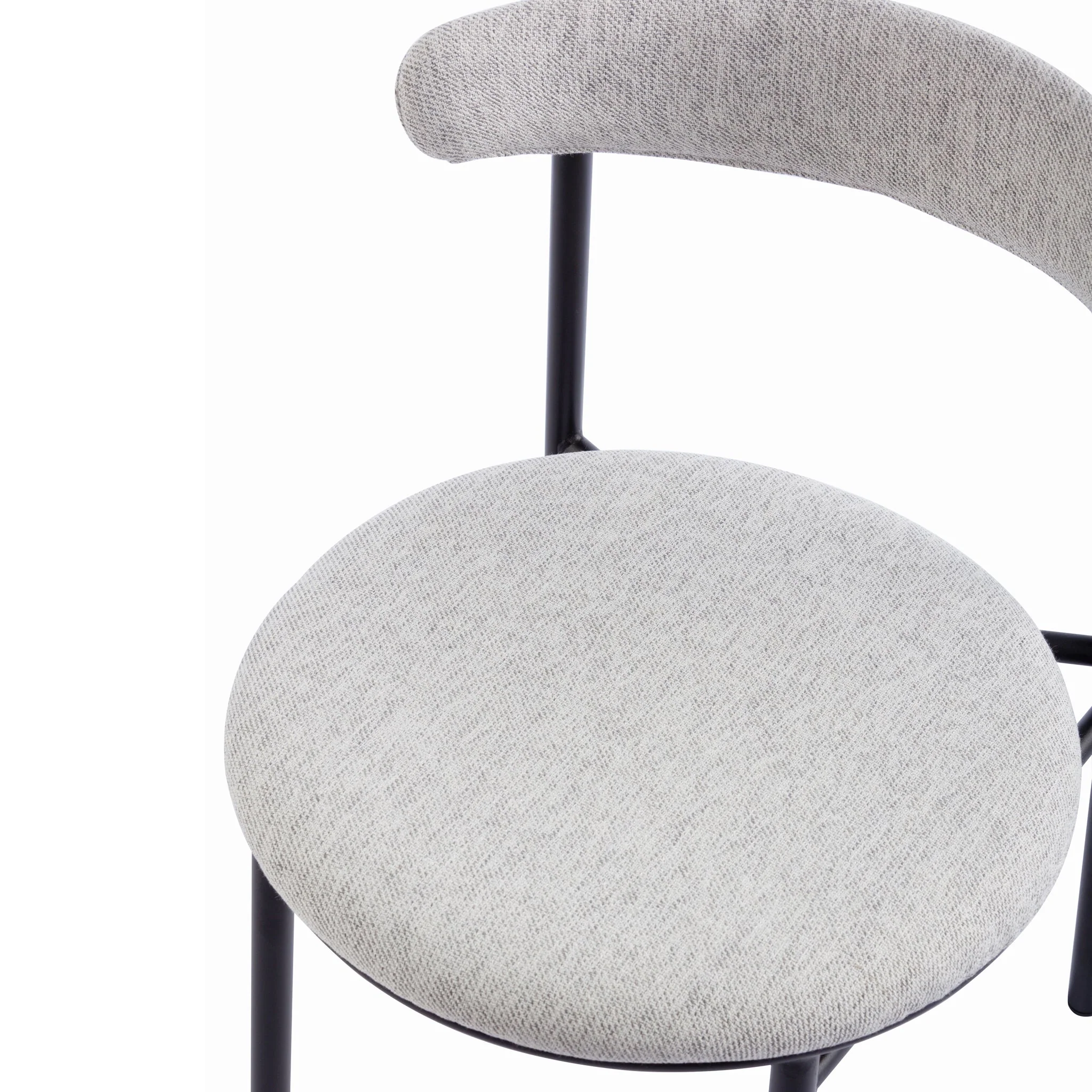 CDC6886-SD Fabric Dining Chair - Silver Grey with Black Legs (Set of 2) - Image 8