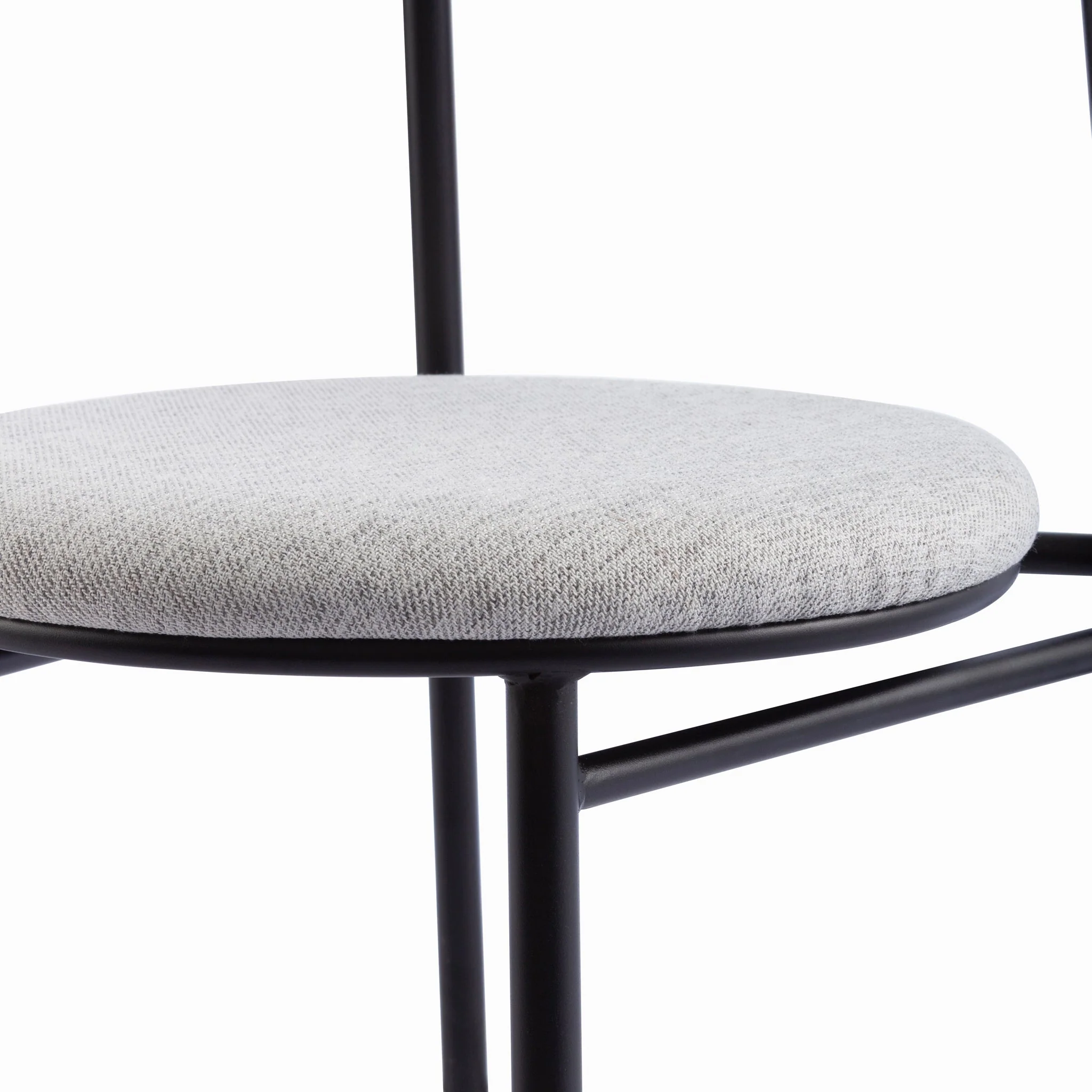 CDC6886-SD Fabric Dining Chair - Silver Grey with Black Legs (Set of 2) - Image 9
