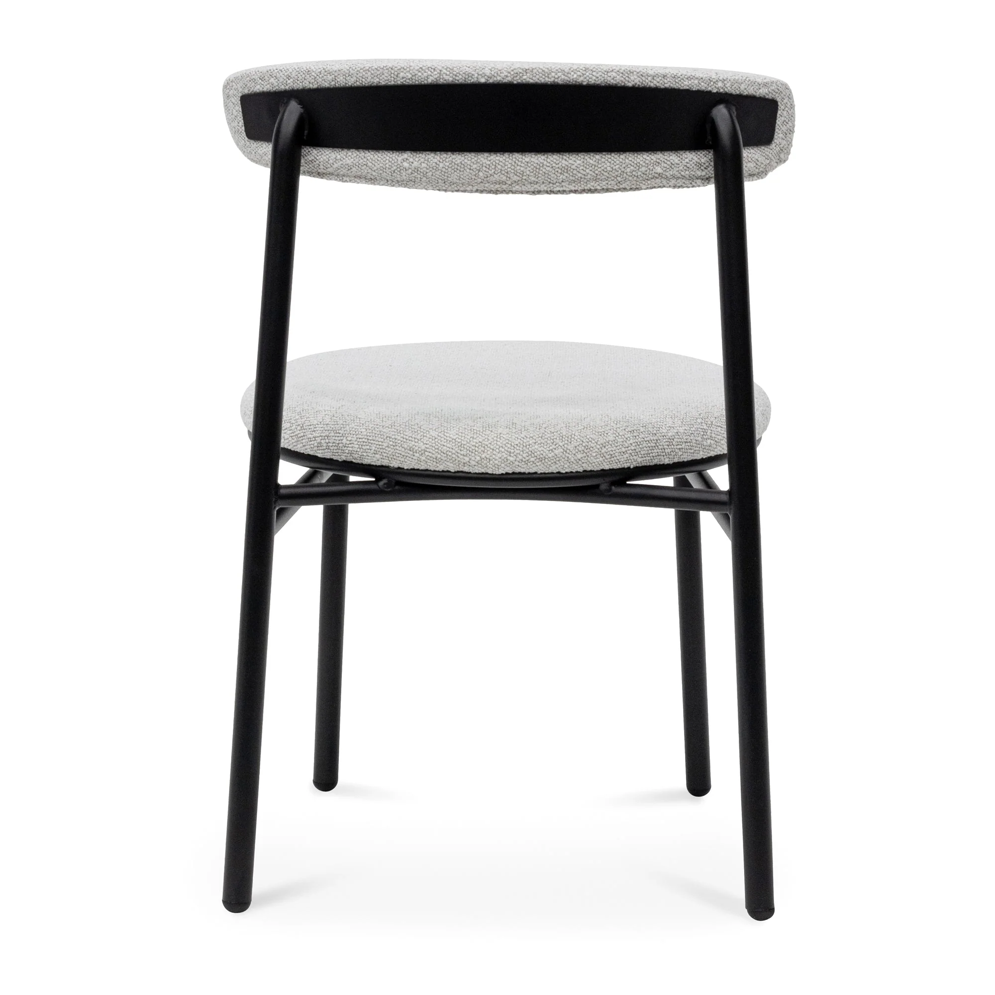 CDC6996-SD Fabric Dining Chair - Moon White Boucle and Black Legs (Set of 2) - Image 5