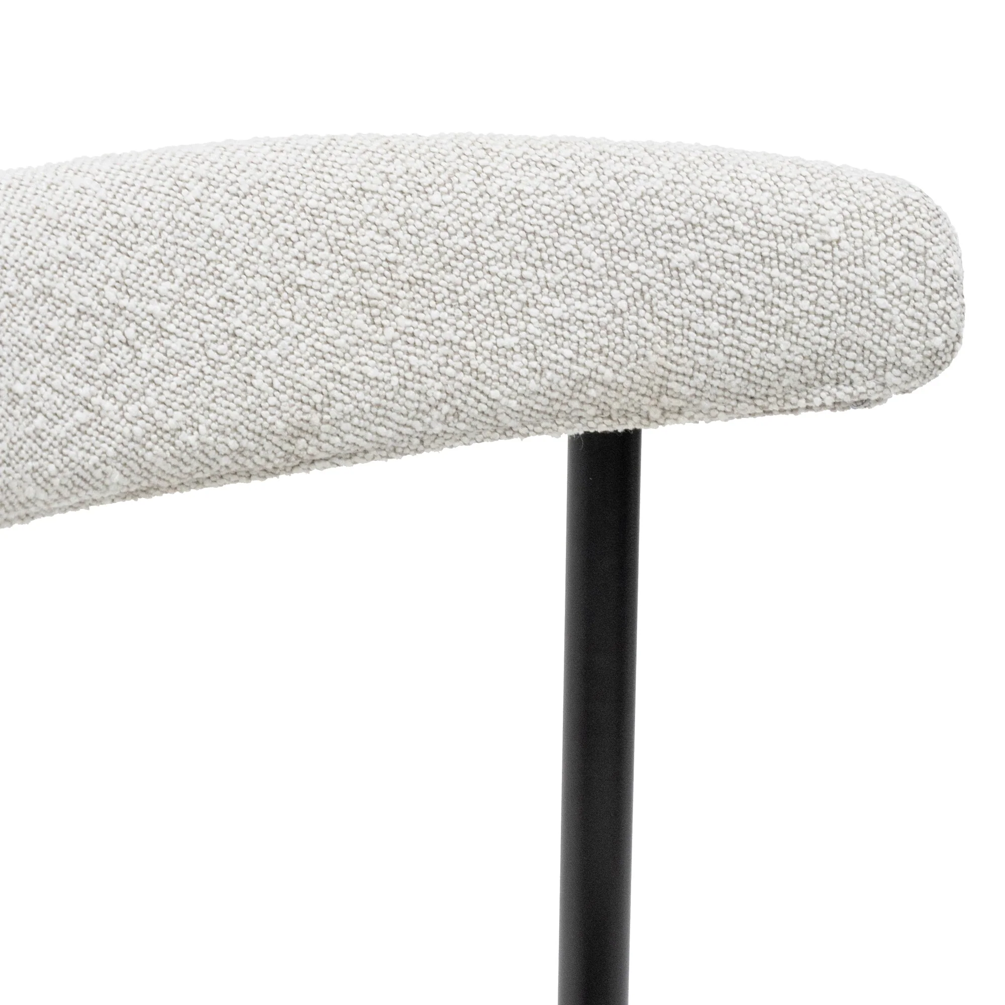 CDC6996-SD Fabric Dining Chair - Moon White Boucle and Black Legs (Set of 2) - Image 6