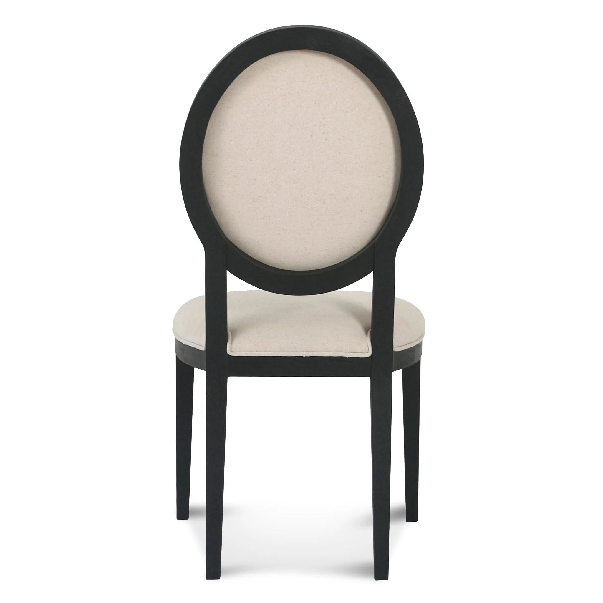 CDC8012-LJ Light Beige Fabric Dining Chair - Black Frame (Set of 2) - Image 4