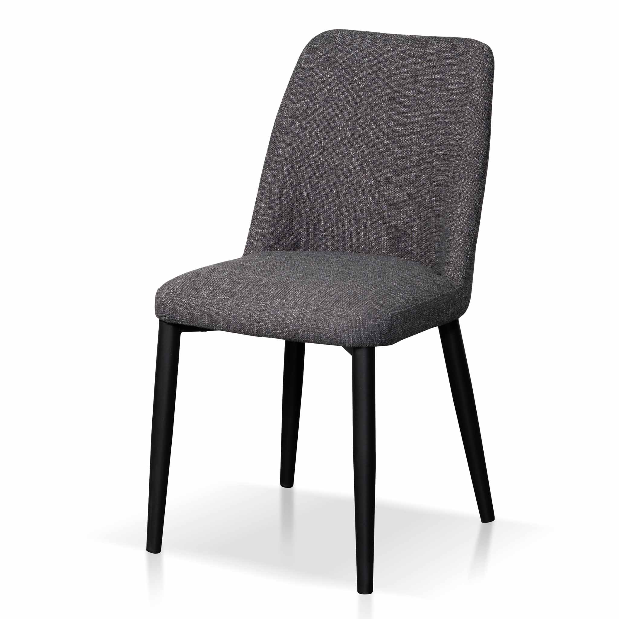 CDC8045-ST Fabric Dining Chair - Dark Grey with Black Legs (Set of 2) - Image 2