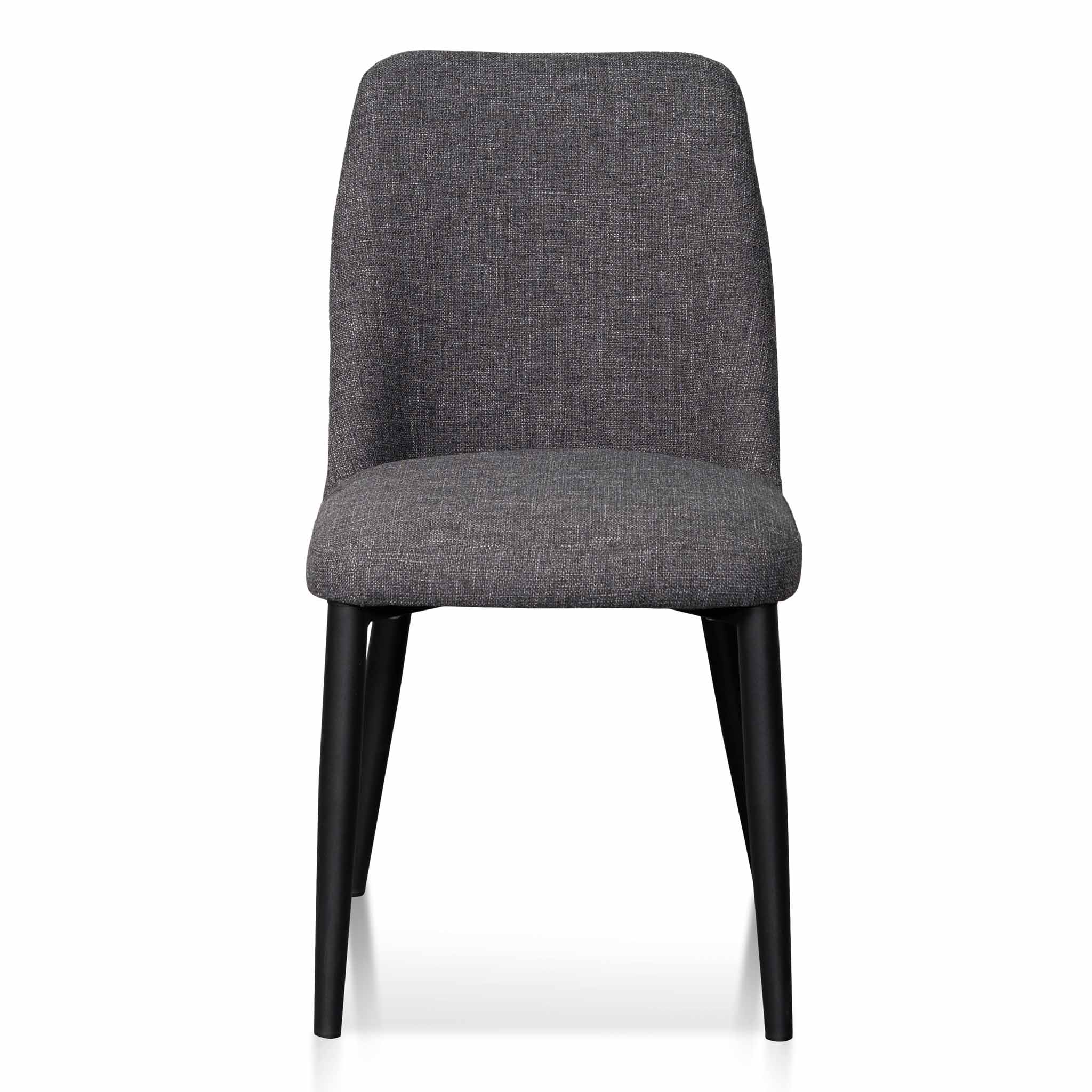 CDC8045-ST Fabric Dining Chair - Dark Grey with Black Legs (Set of 2) - Image 3
