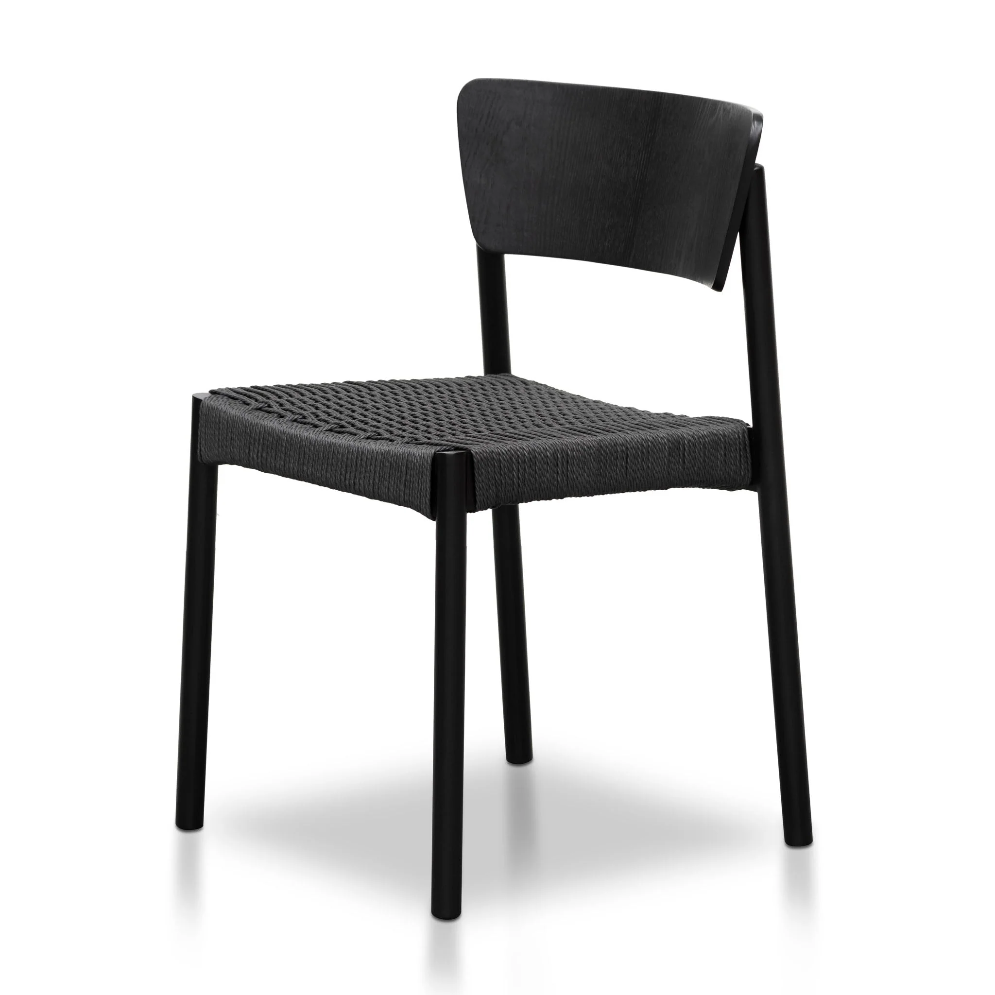 CDC8151-SD Rope Seat Dining Chair - Black (Set of 2) - Image 2