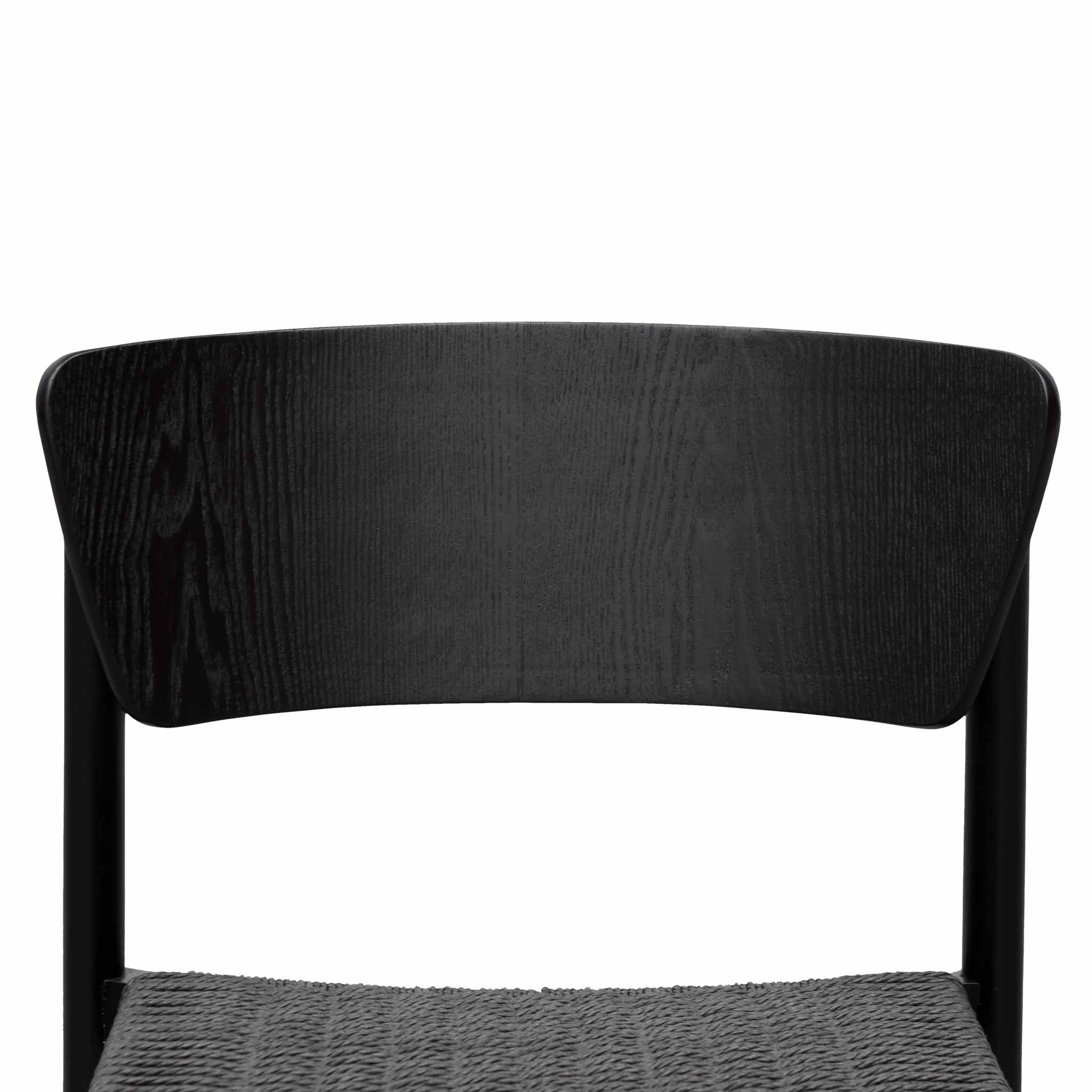 CDC8151-SD Rope Seat Dining Chair - Black (Set of 2) - Image 7