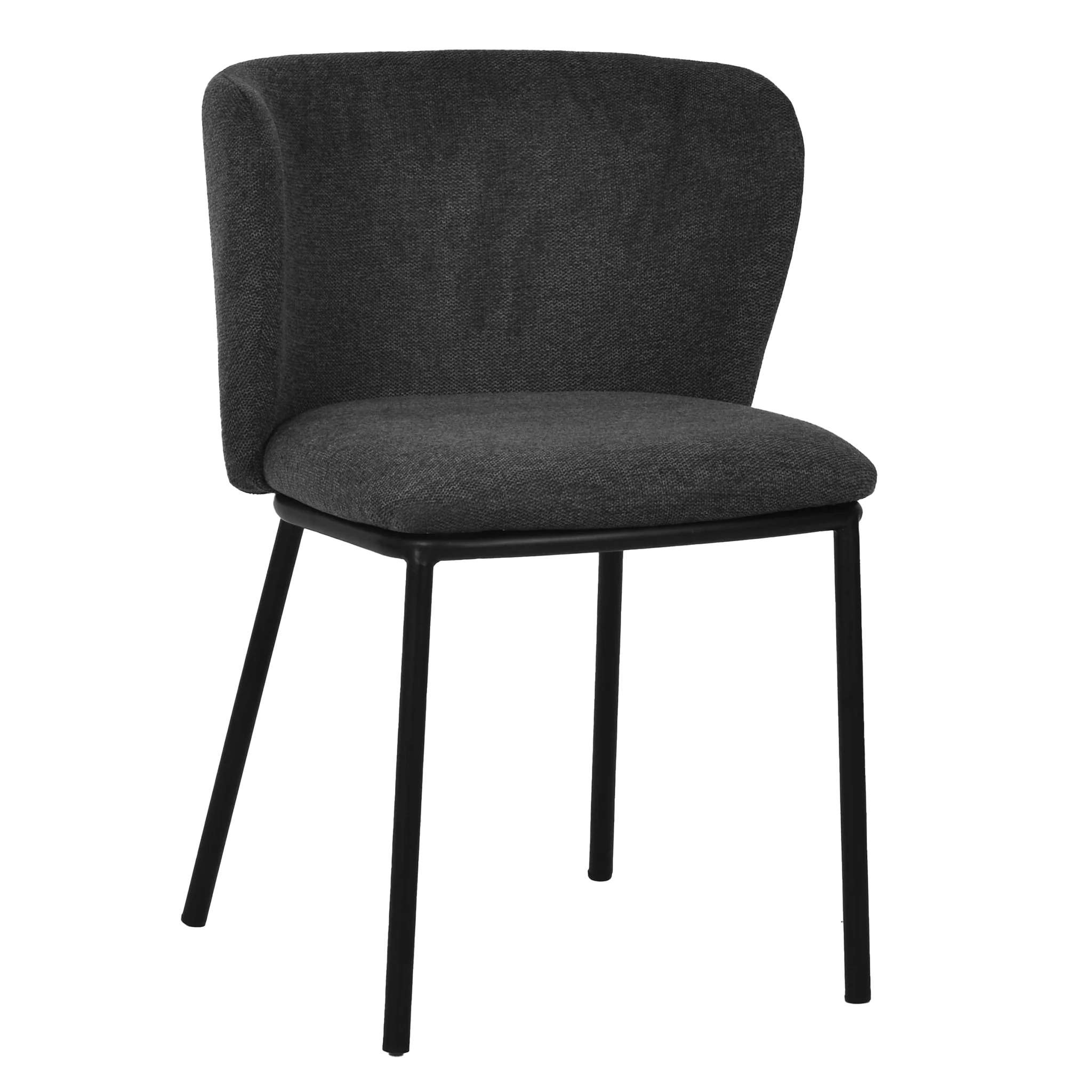 CDC8168-FH Fabric Dining Chair - Charcoal Grey (Set of 2) - Image 3