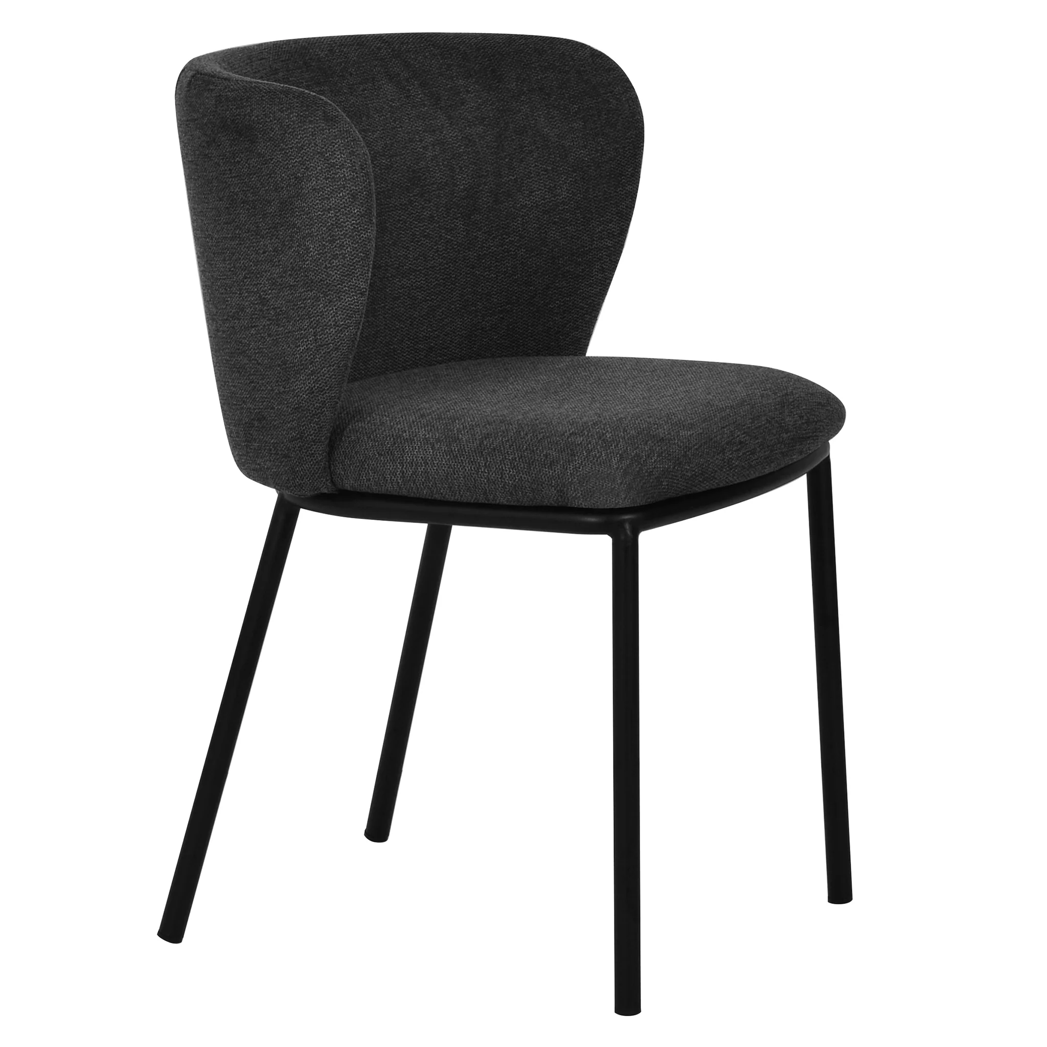 CDC8168-FH Fabric Dining Chair - Charcoal Grey (Set of 2) - Image 4