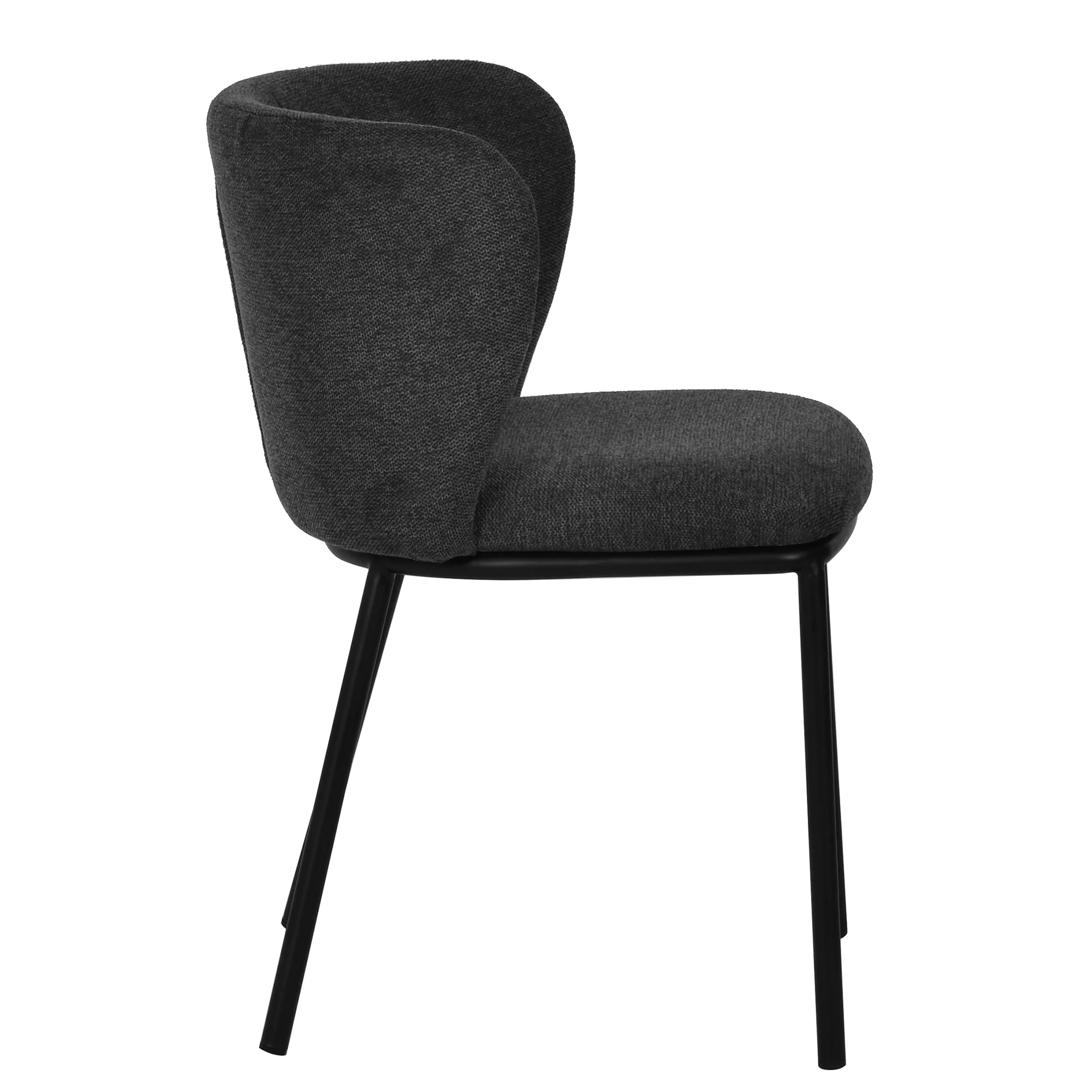 CDC8168-FH Fabric Dining Chair - Charcoal Grey (Set of 2) - Image 5