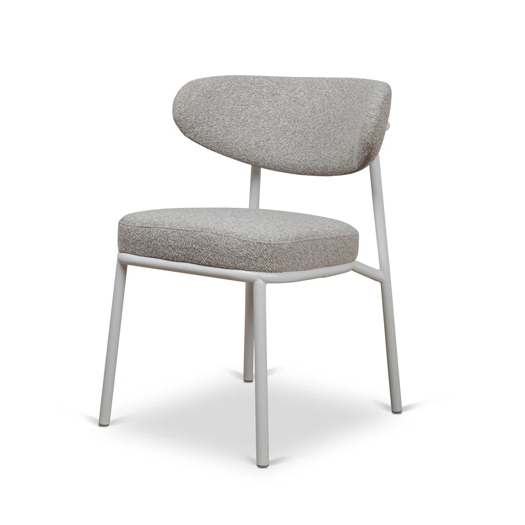 CDC8608-FHx2 White Dining Chair - Clay Grey (Set of 2) - Image 2