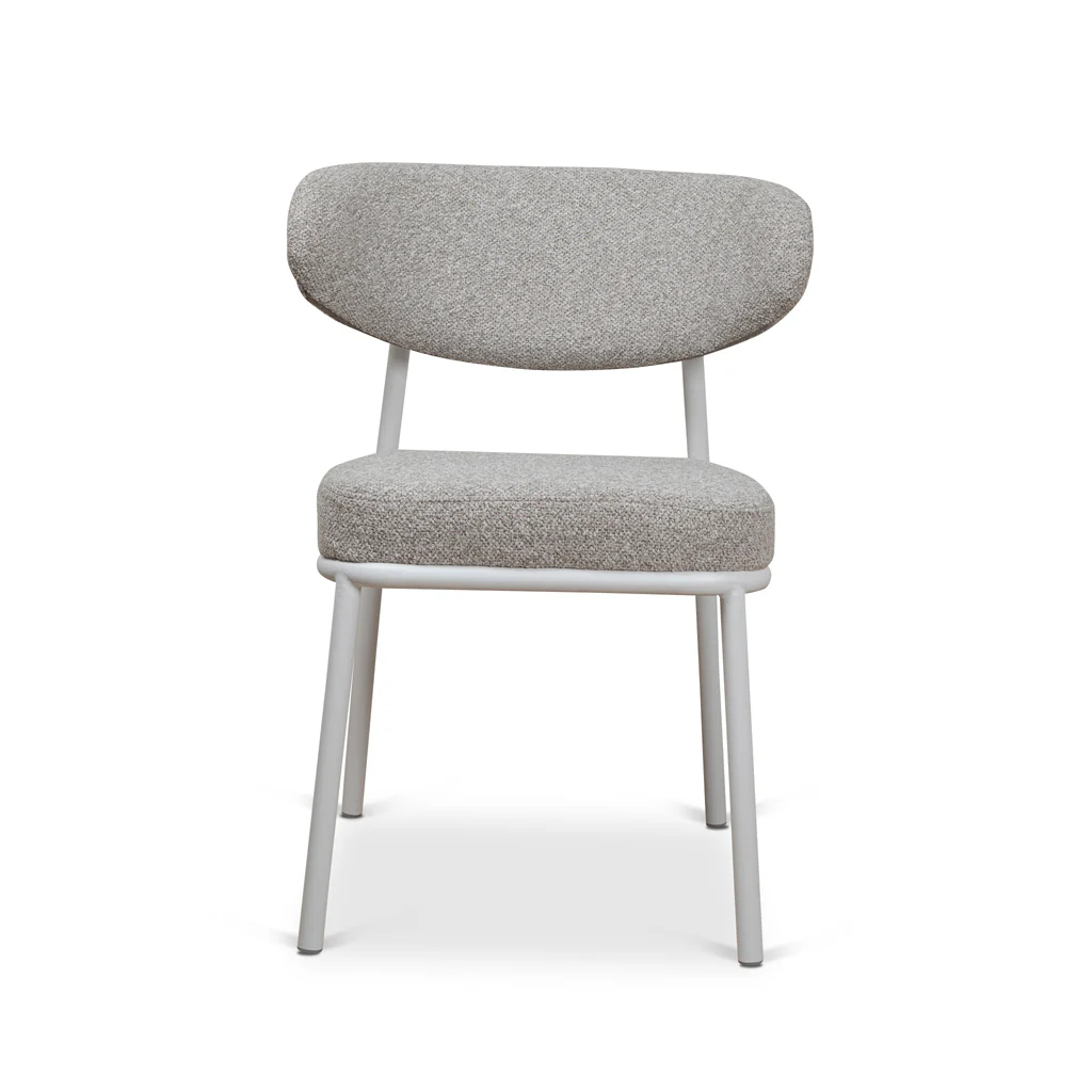 CDC8608-FHx2 White Dining Chair - Clay Grey (Set of 2) - Image 3