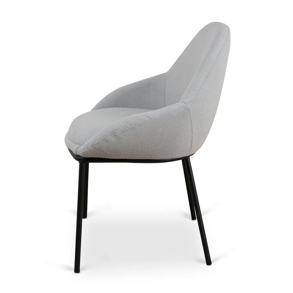 CDC8888-LF Fabric Dining Chair - Pale Grey - Image 3