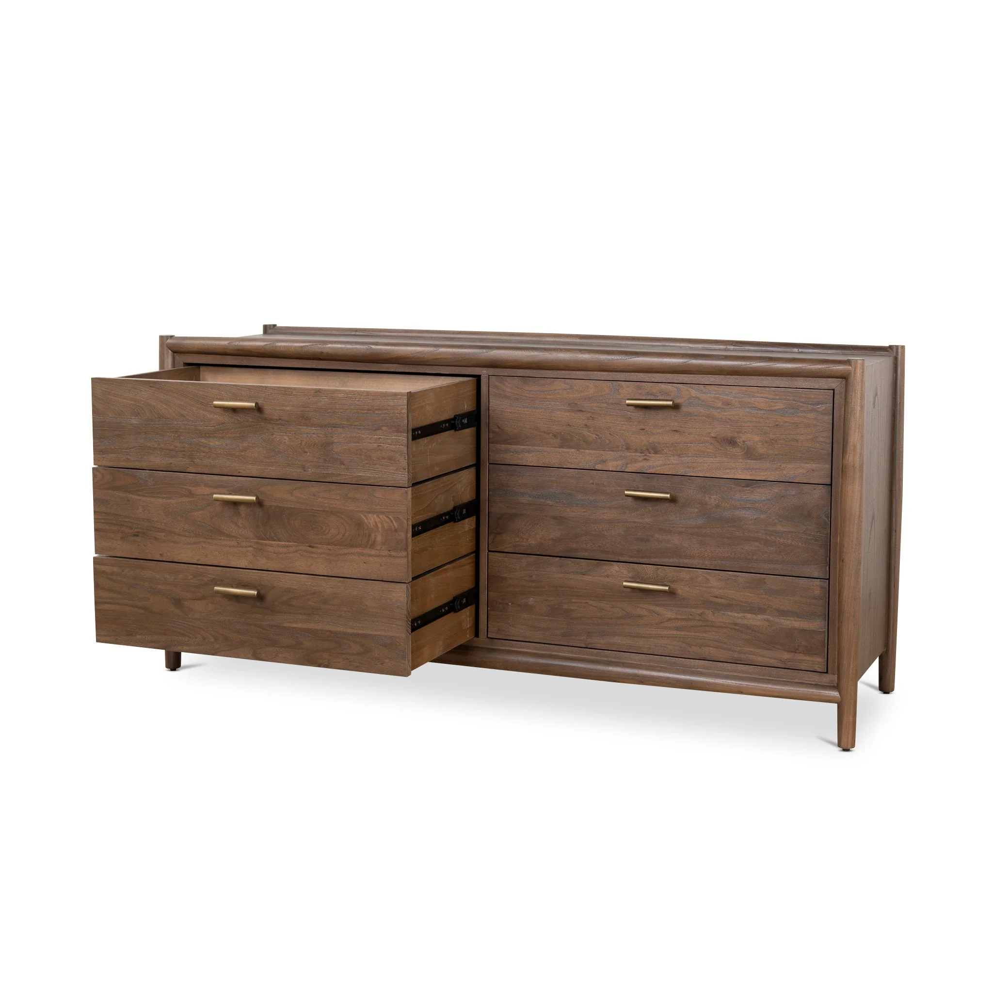CDT10038-NI 6 Drawer Wooden Chest - Walnut - Image 4