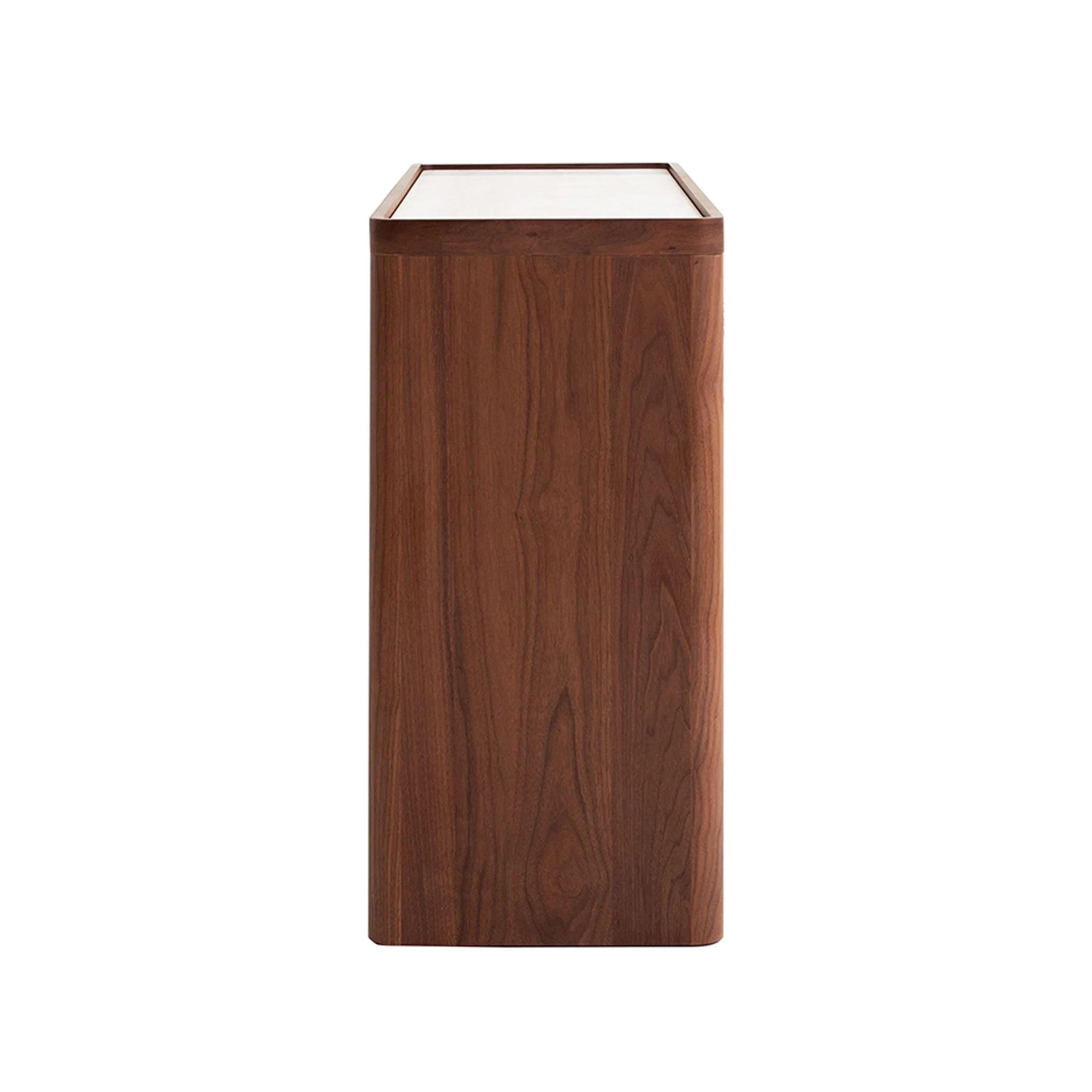CDT10242-IG Glass Top Chest of Drawer - Walnut - Image 4