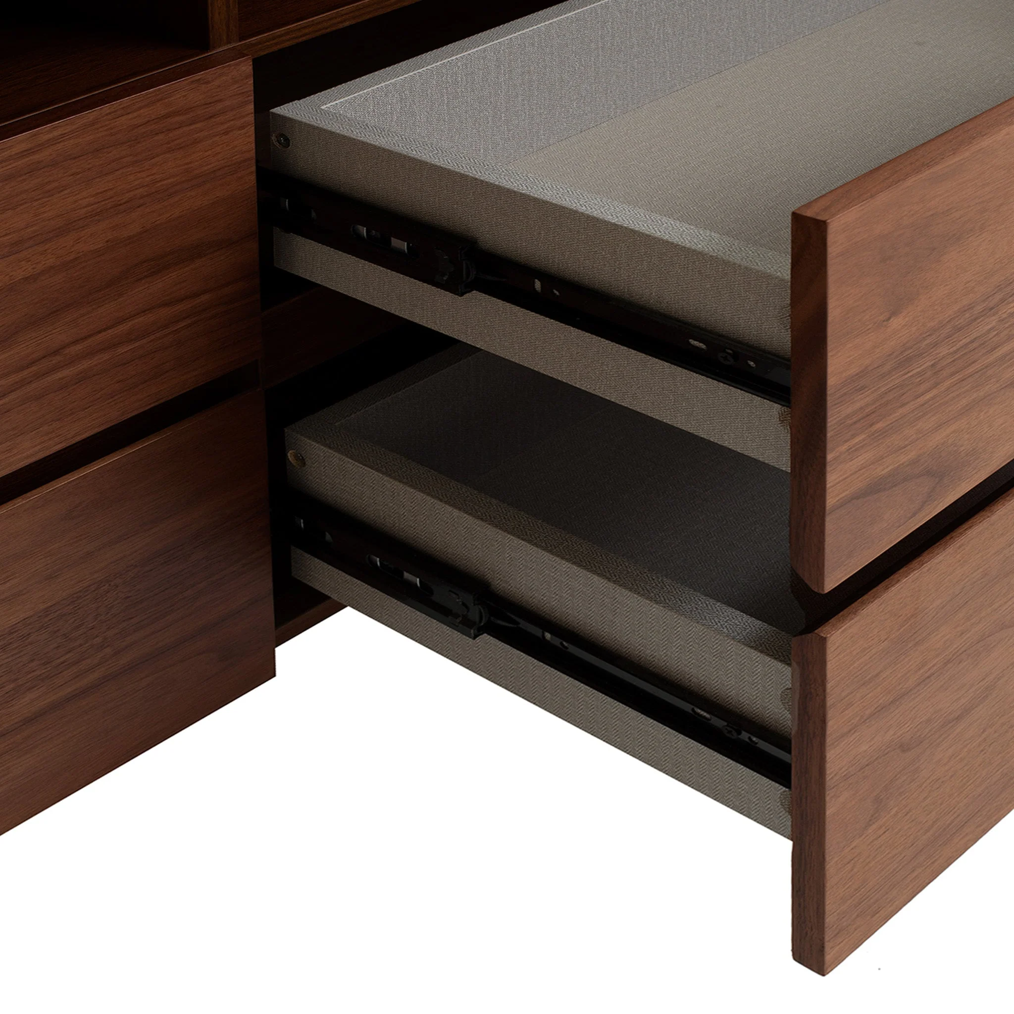 CDT10242-IG Glass Top Chest of Drawer - Walnut - Image 7