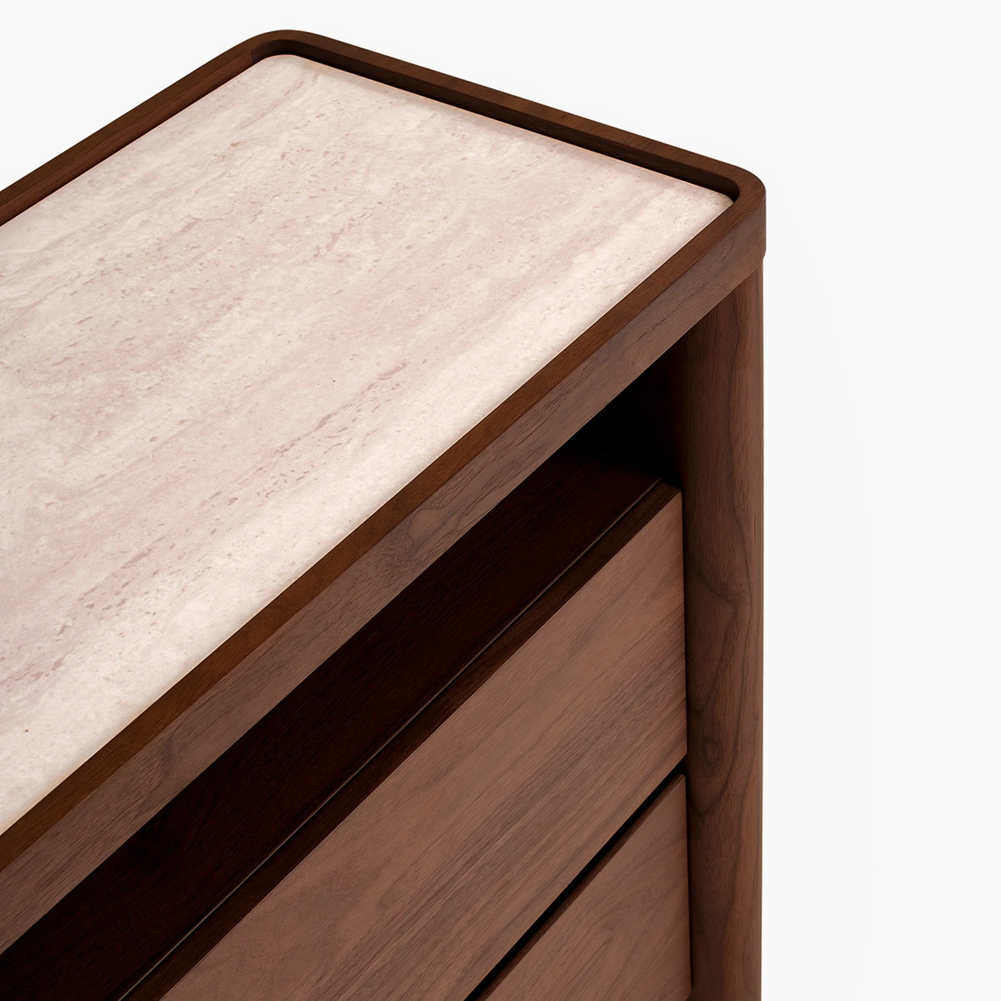 CDT10242-IG Glass Top Chest of Drawer - Walnut - Image 8