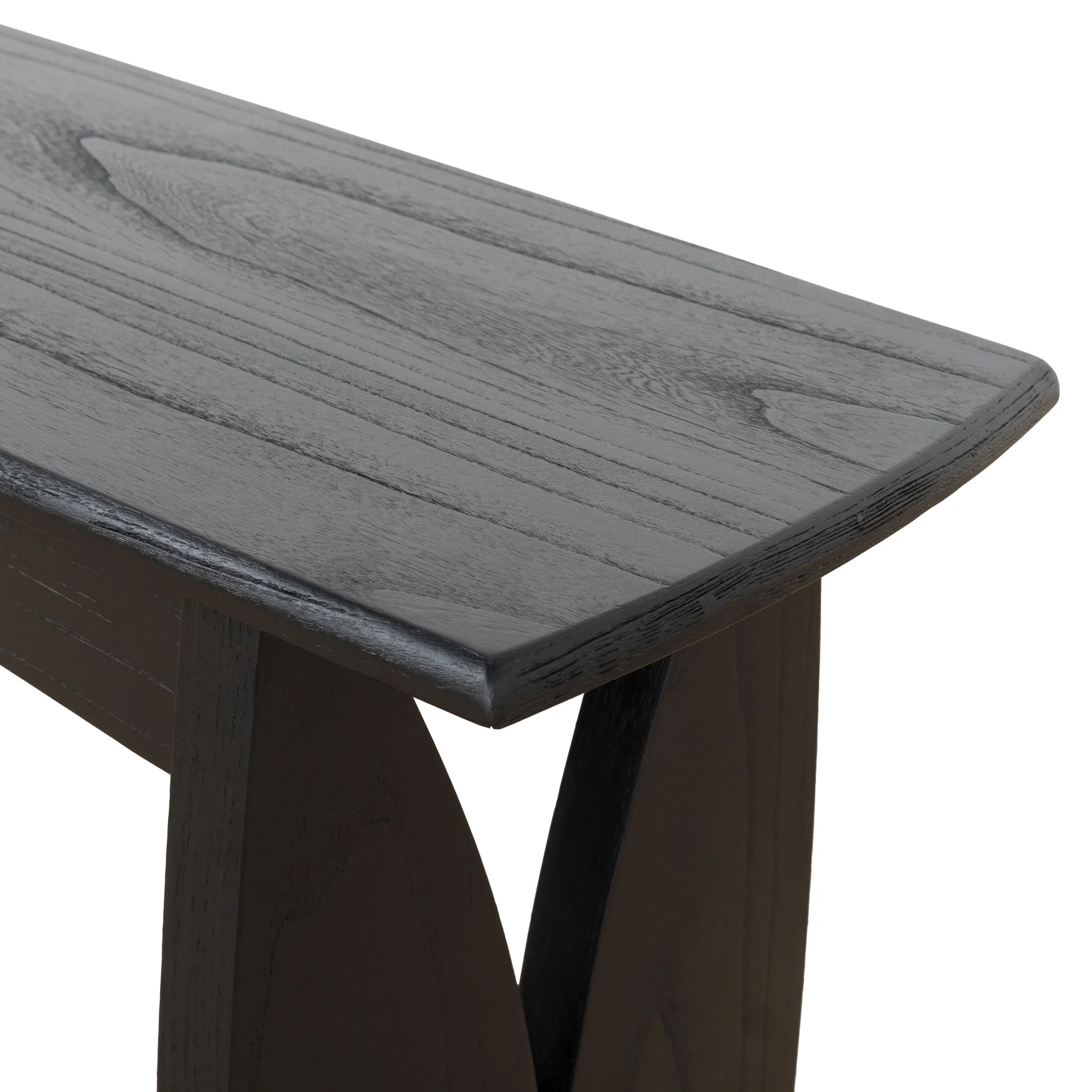 CDB10259-NI 1.4m Elm Dining Bench - Full Black - Image 8