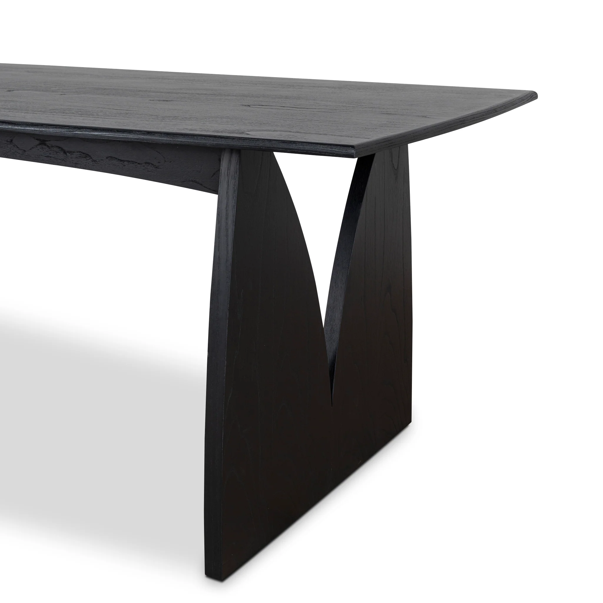 CDT10258-NI 1.8m Elm Dining Table - Full Black - Image 4