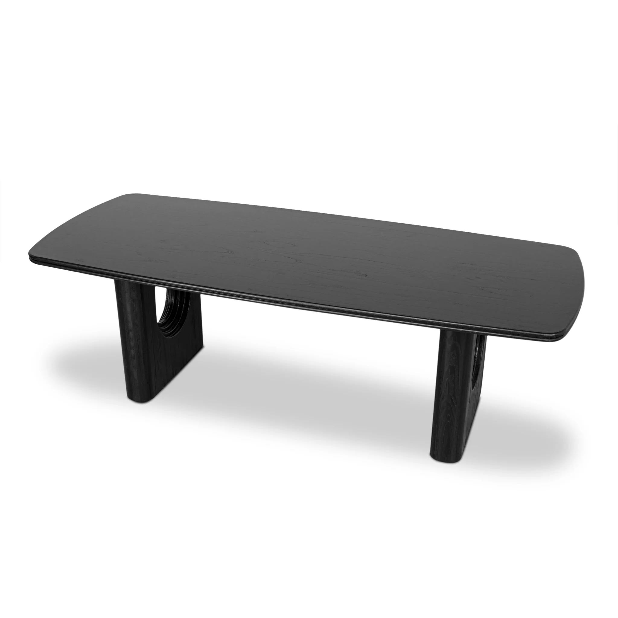 CDT10260-NI 2.4m Recycled Fir Dining Table - Full Black - Image 3