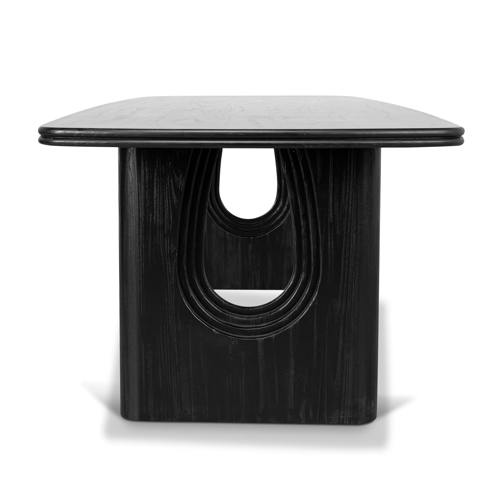 CDT10260-NI 2.4m Recycled Fir Dining Table - Full Black - Image 4