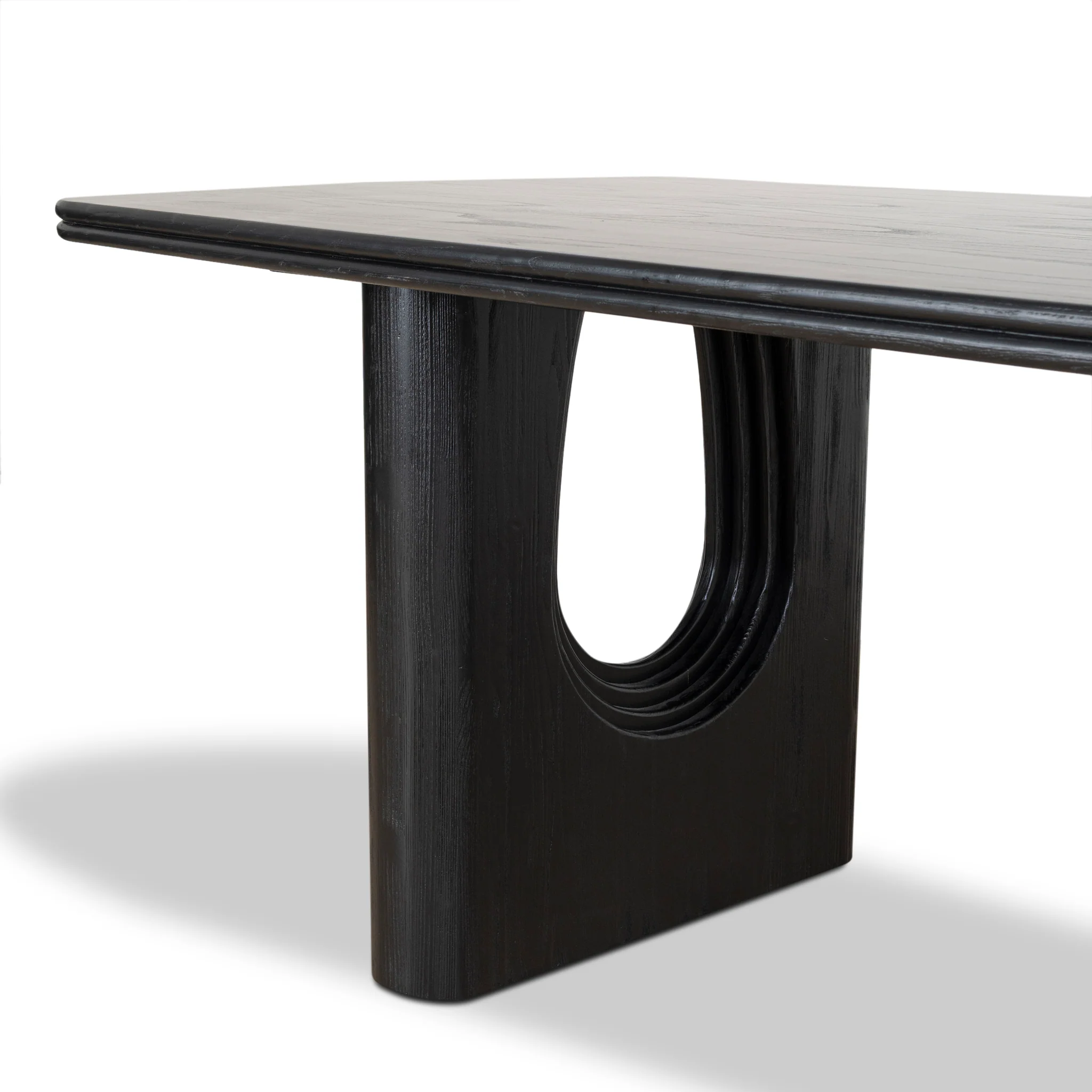 CDT10260-NI 2.4m Recycled Fir Dining Table - Full Black - Image 6