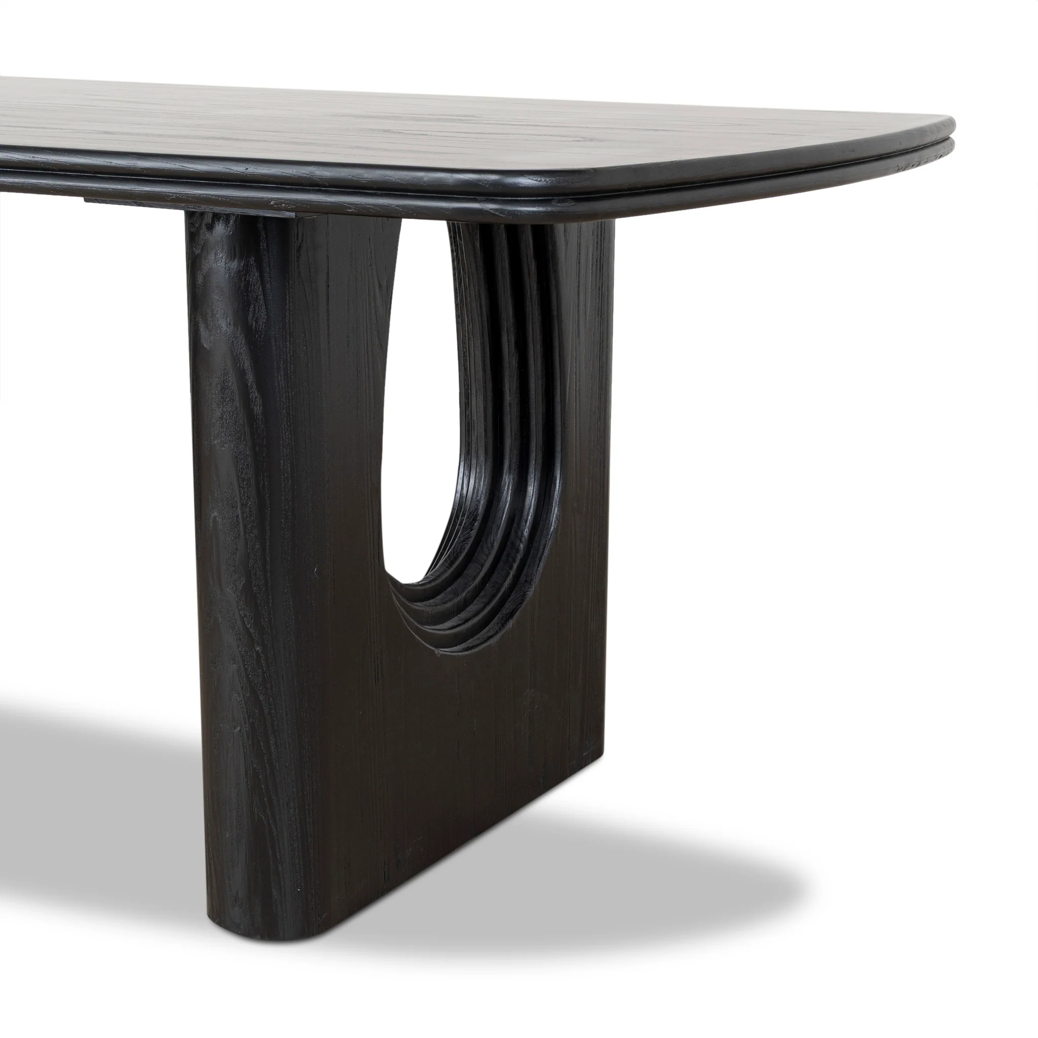 CDT10260-NI 2.4m Recycled Fir Dining Table - Full Black - Image 7