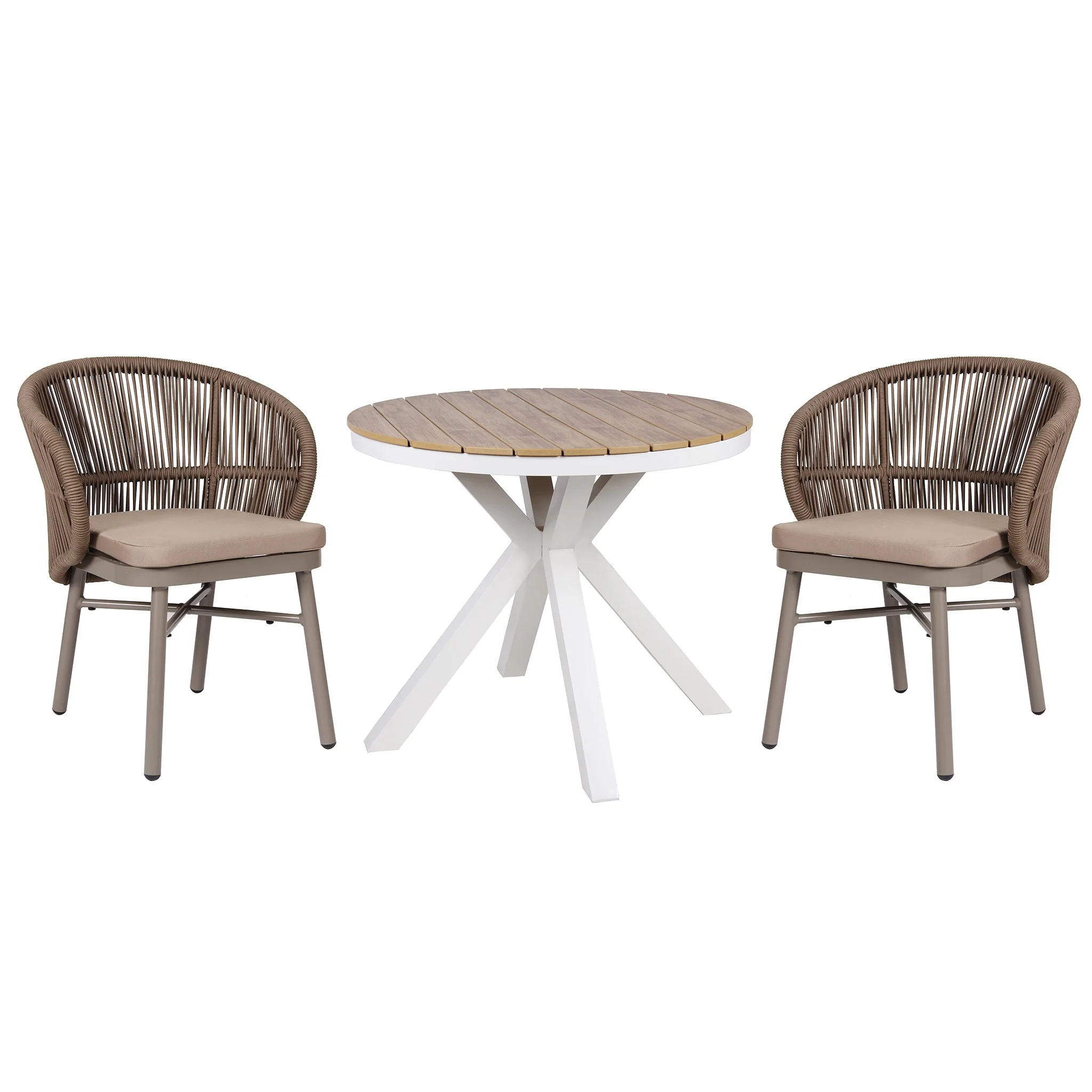 CDT10308-ID 90cm Round Sand White Outdoor Dining Table - Natural - Image 2