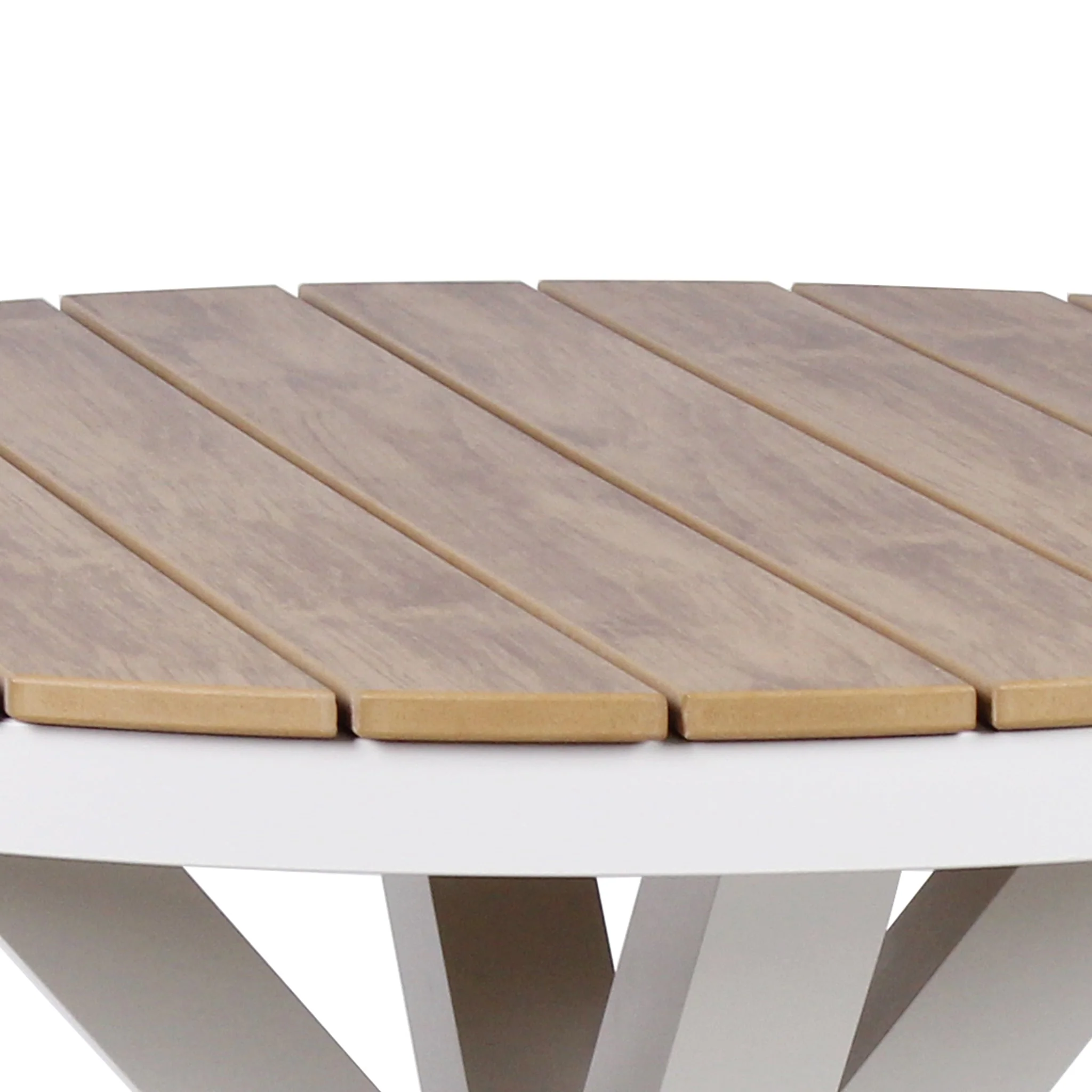 CDT10308-ID 90cm Round Sand White Outdoor Dining Table - Natural - Image 6