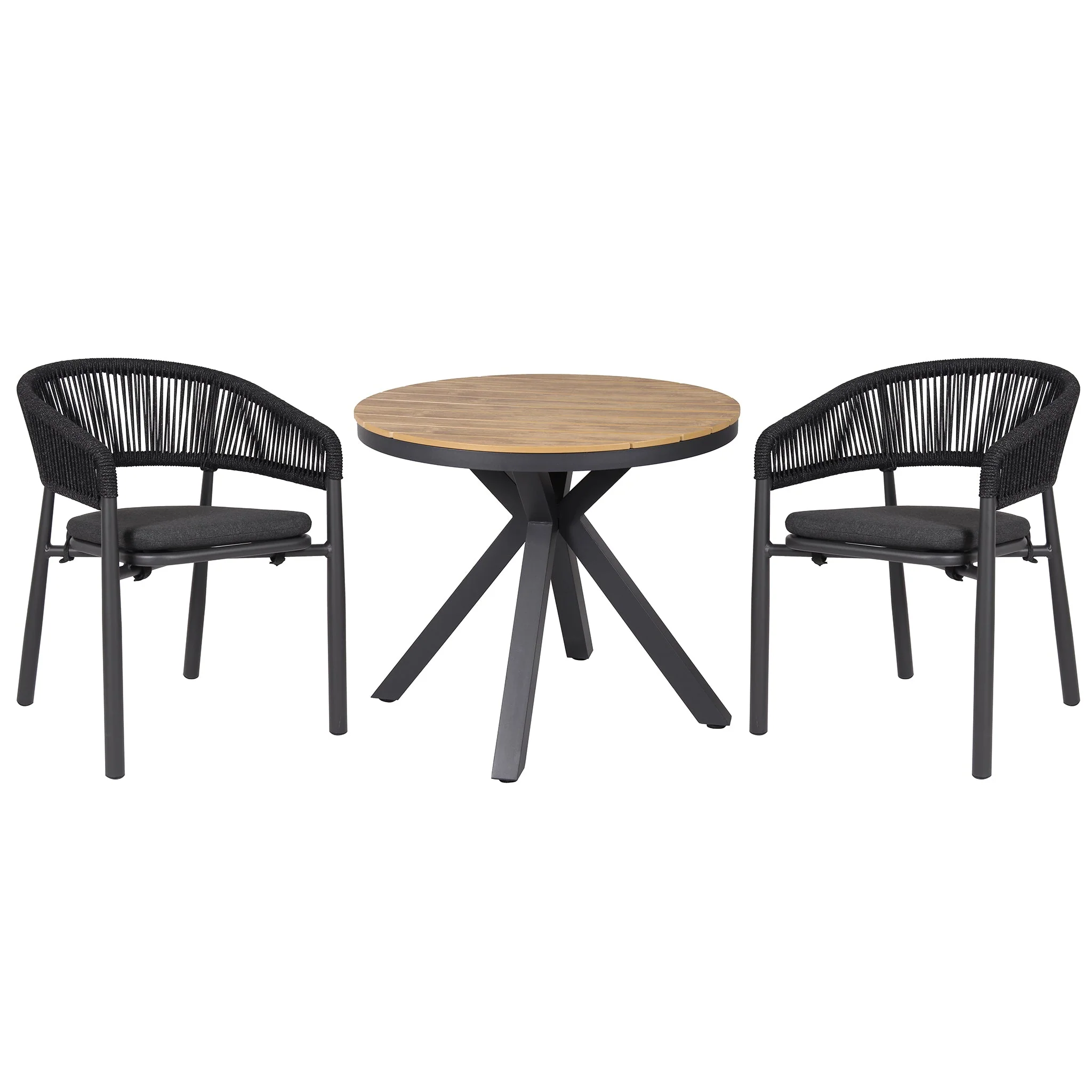 CDT10309-ID 90cm Round Charcoal Outdoor Dining Table - Natural - Image 2