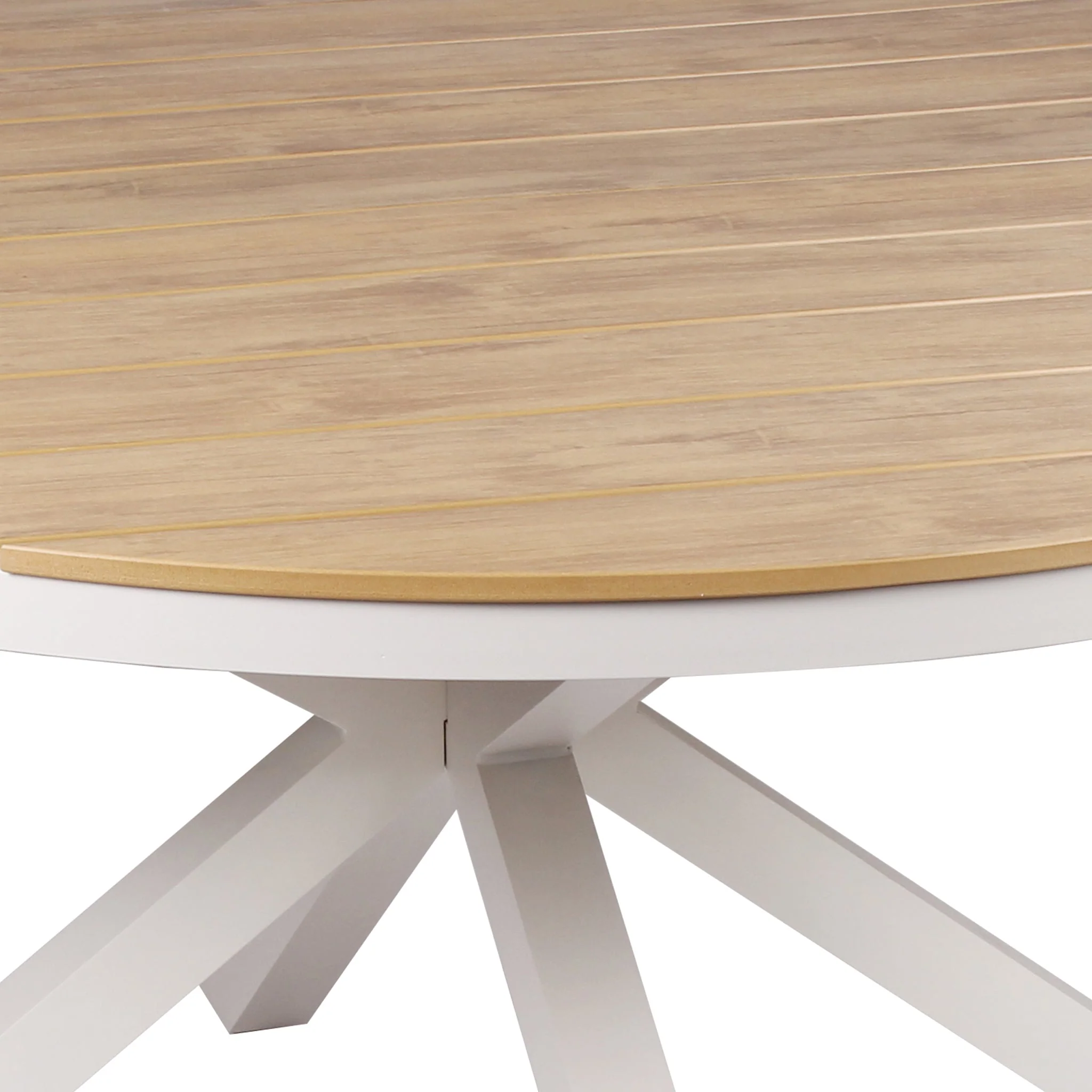 CDT10310-ID 1.4m Round Sand White Outdoor Dining Table - Natural - Image 2