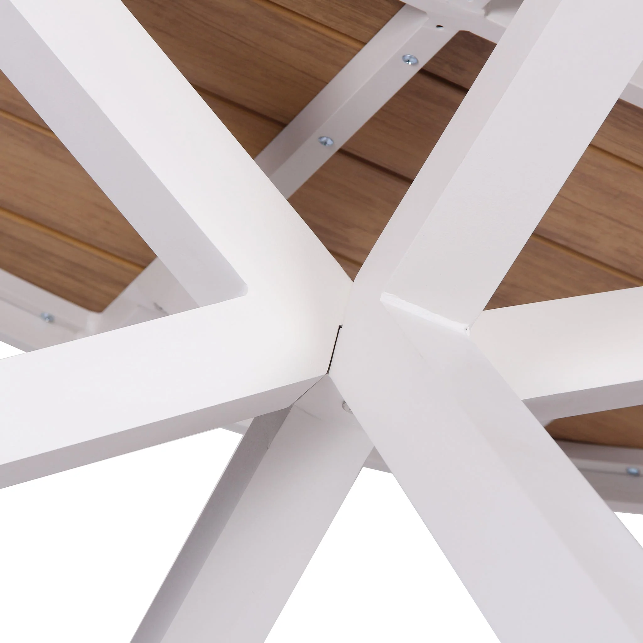 CDT10310-ID 1.4m Round Sand White Outdoor Dining Table - Natural - Image 5