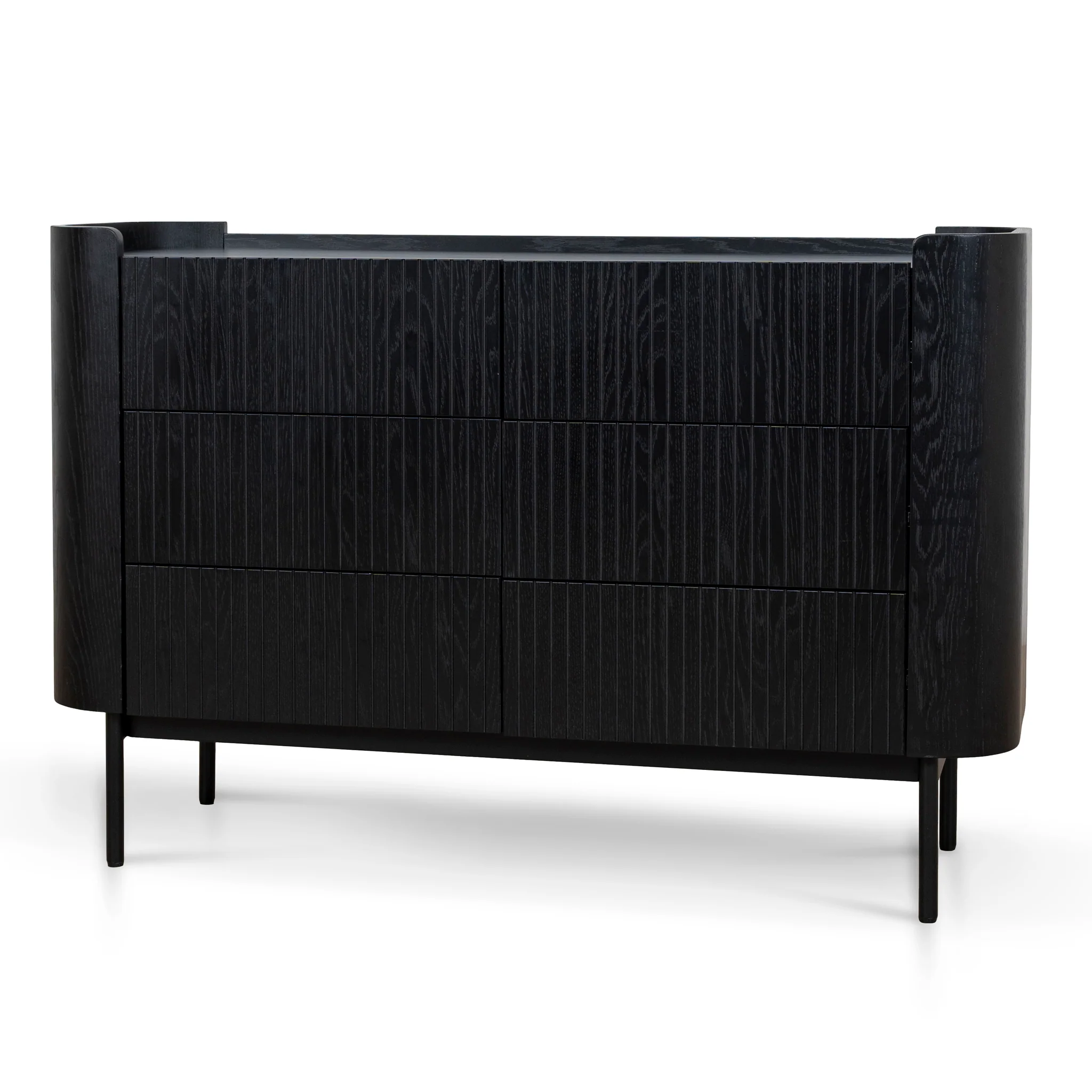 CDT10379-KD 1.2m Chest of Drawers - Full Black
