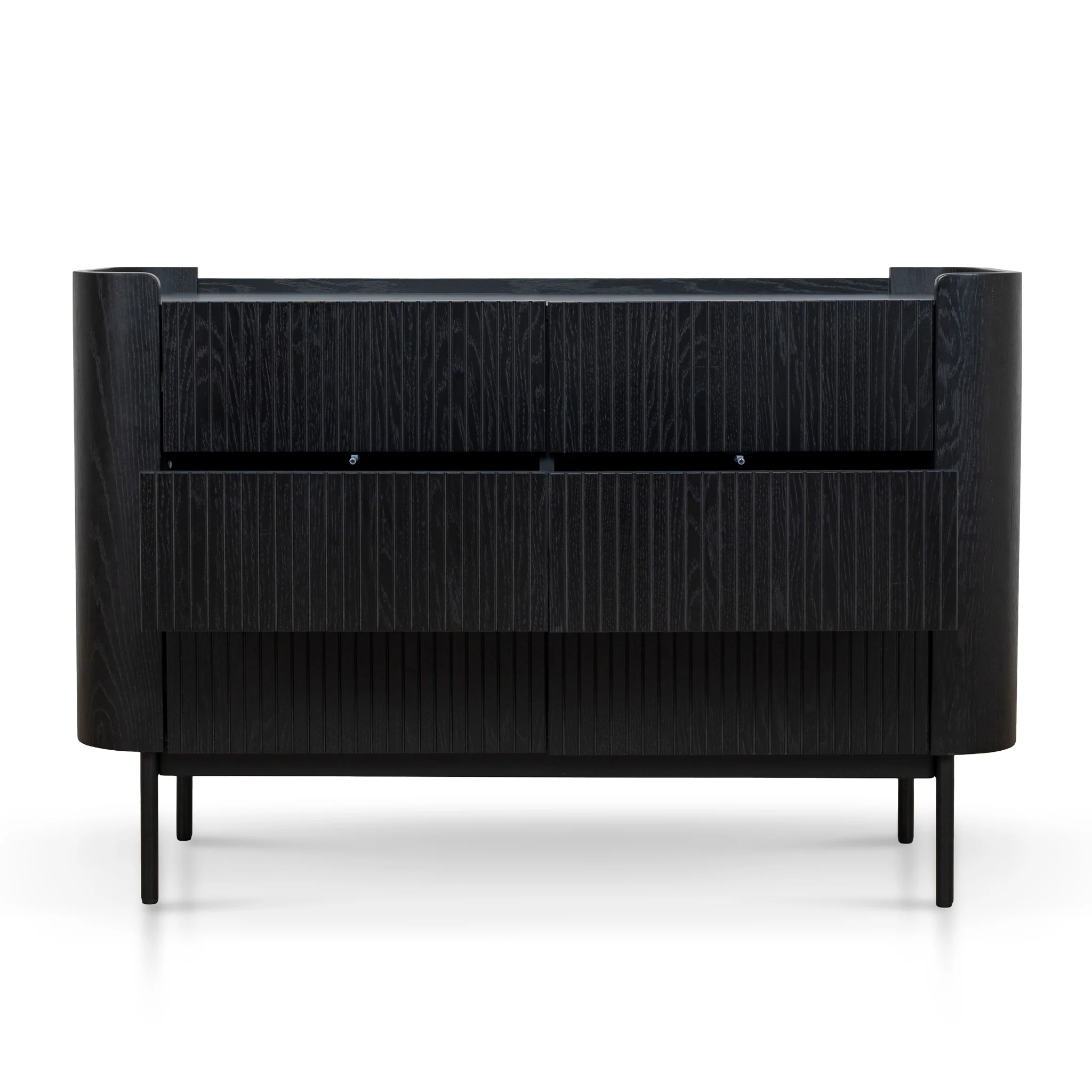 CDT10379-KD 1.2m Chest of Drawers - Full Black - Image 3