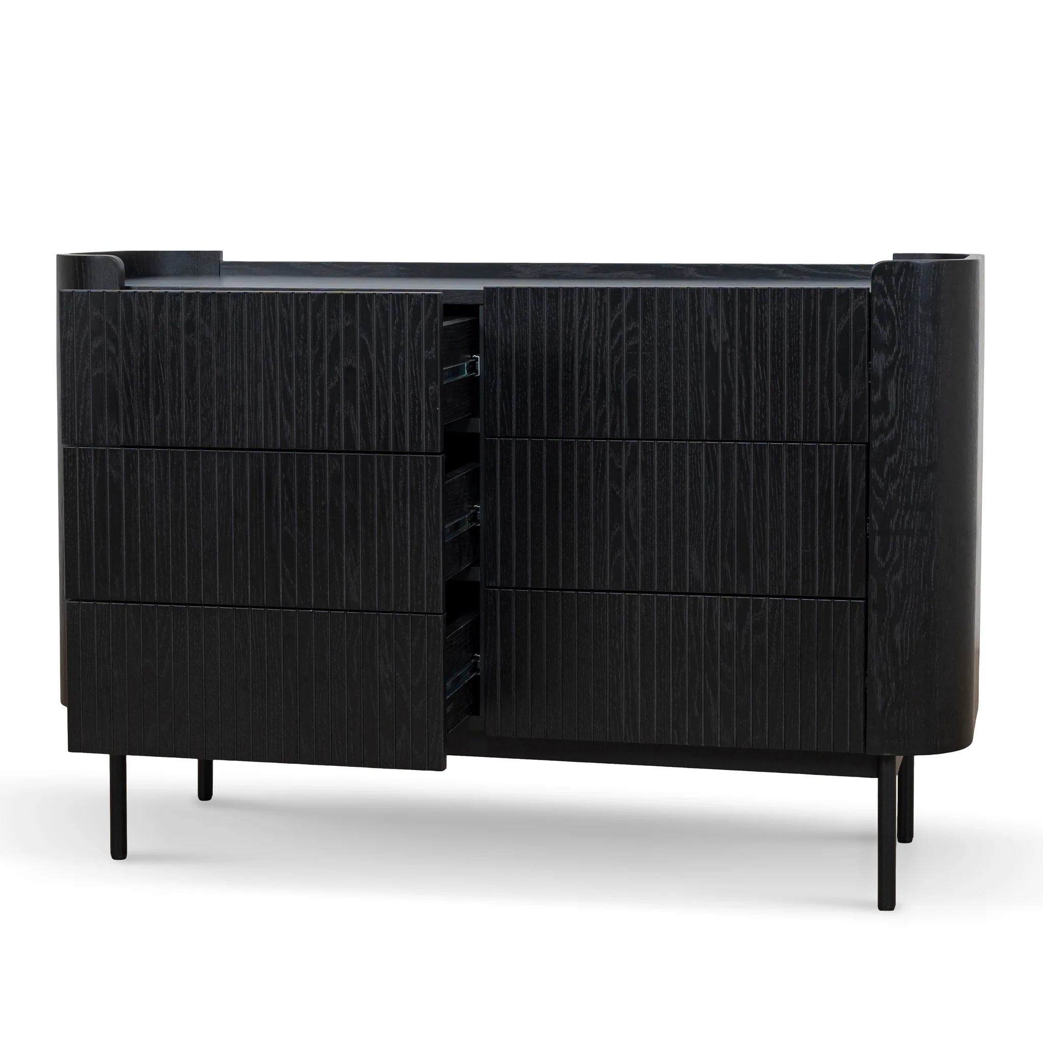 CDT10379-KD 1.2m Chest of Drawers - Full Black - Image 4