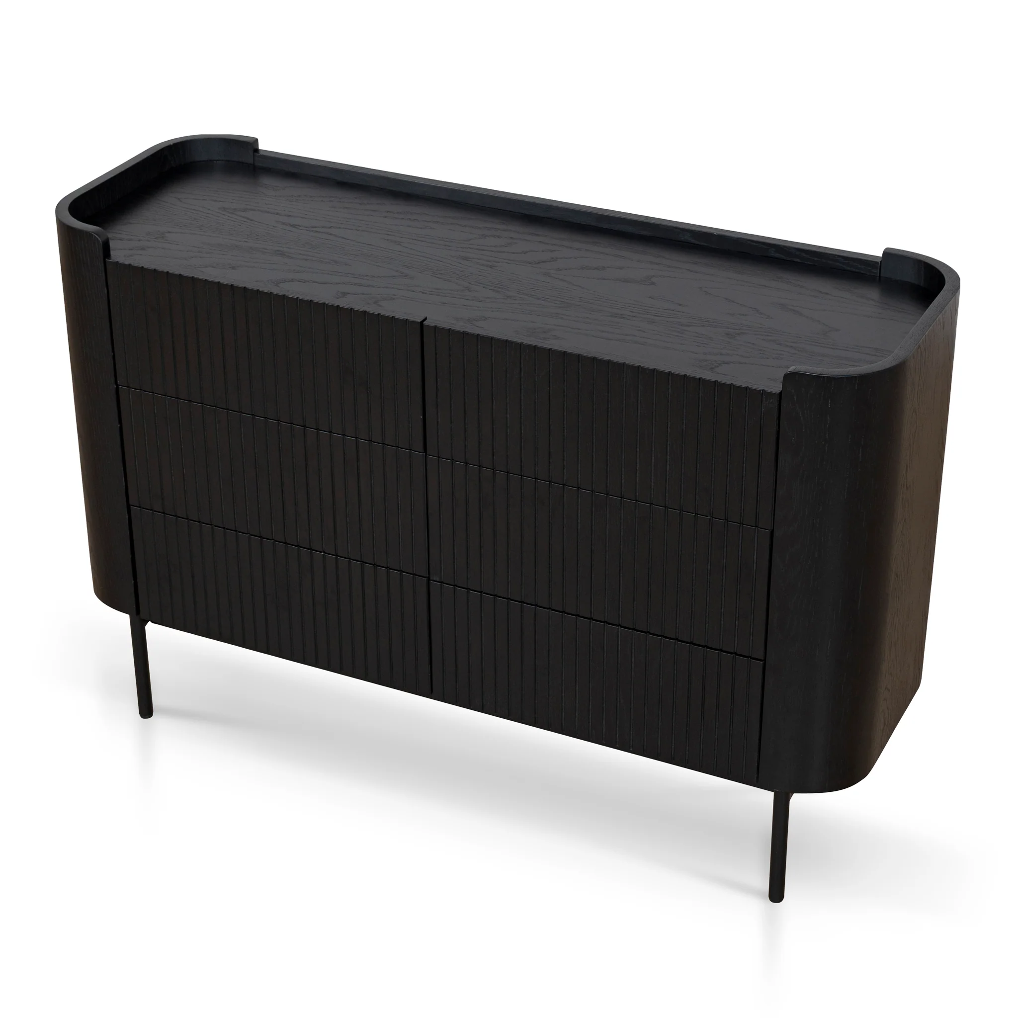 CDT10379-KD 1.2m Chest of Drawers - Full Black - Image 5