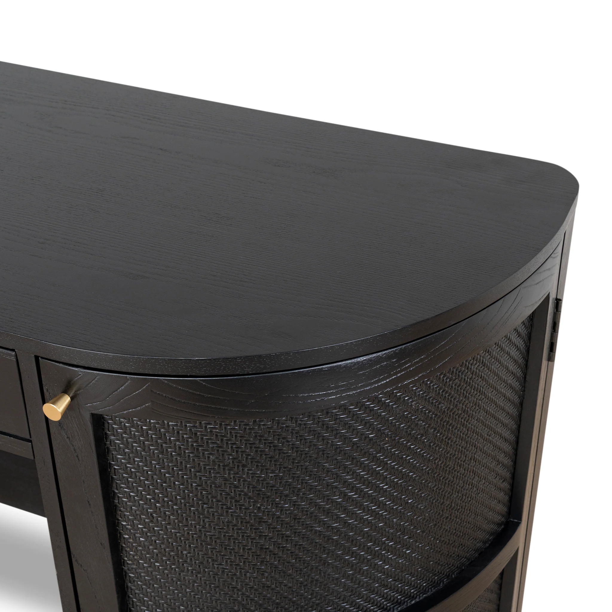 CDT10428-NI 1.55m Rattan Home Office Desk - Full Black - Image 10