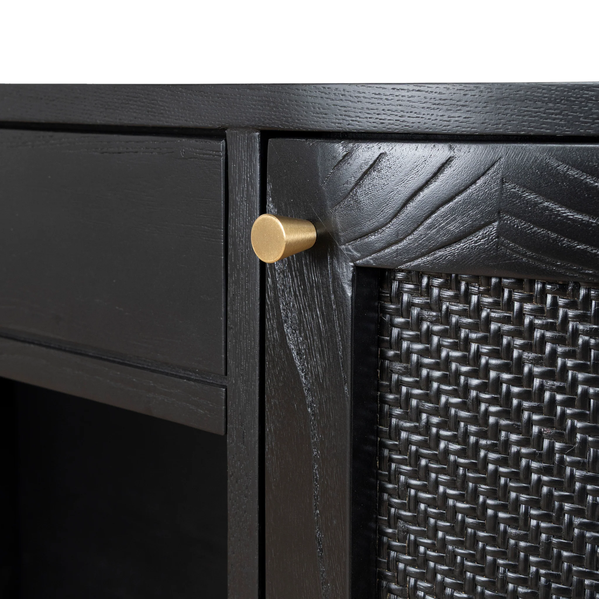 CDT10428-NI 1.55m Rattan Home Office Desk - Full Black - Image 12