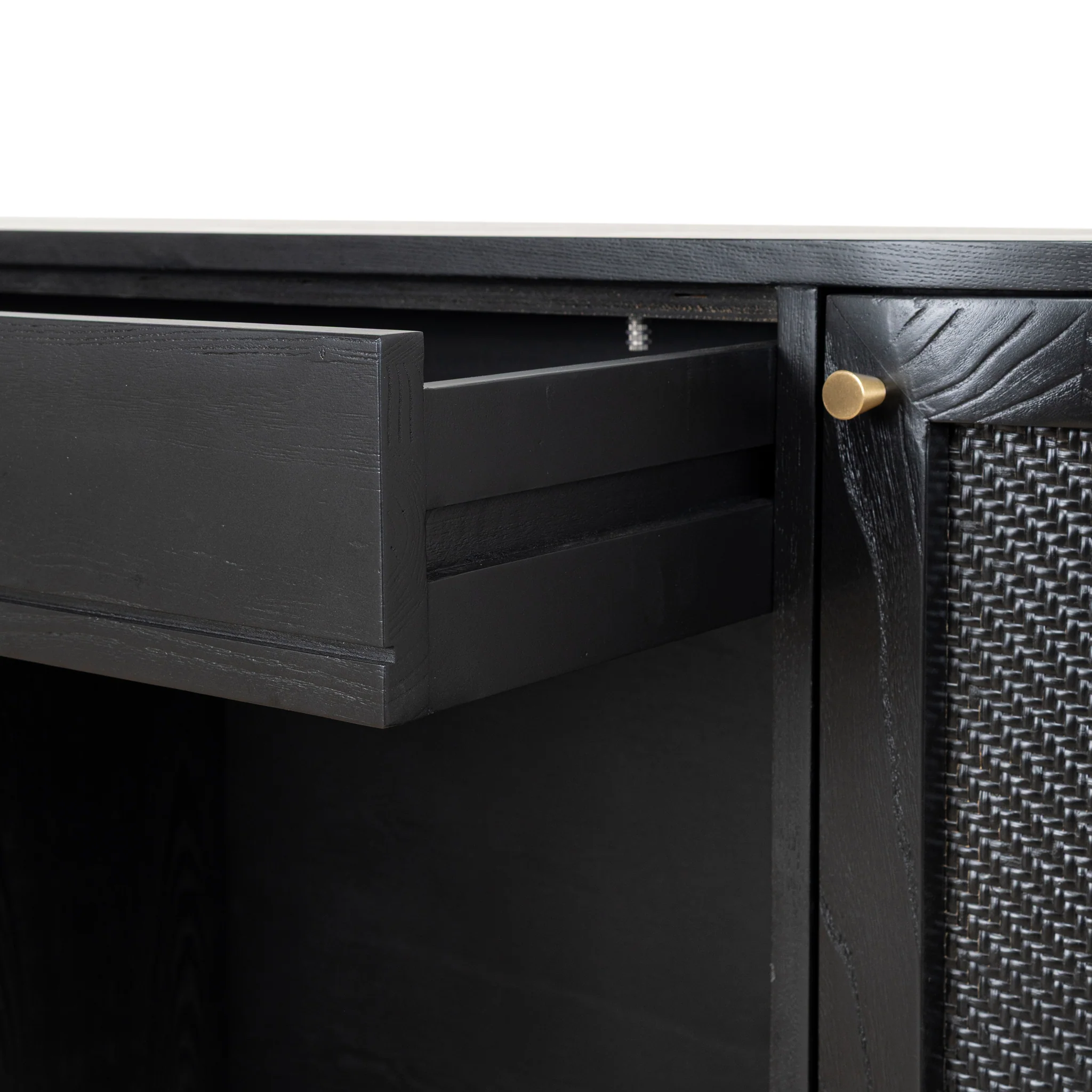 CDT10428-NI 1.55m Rattan Home Office Desk - Full Black - Image 15