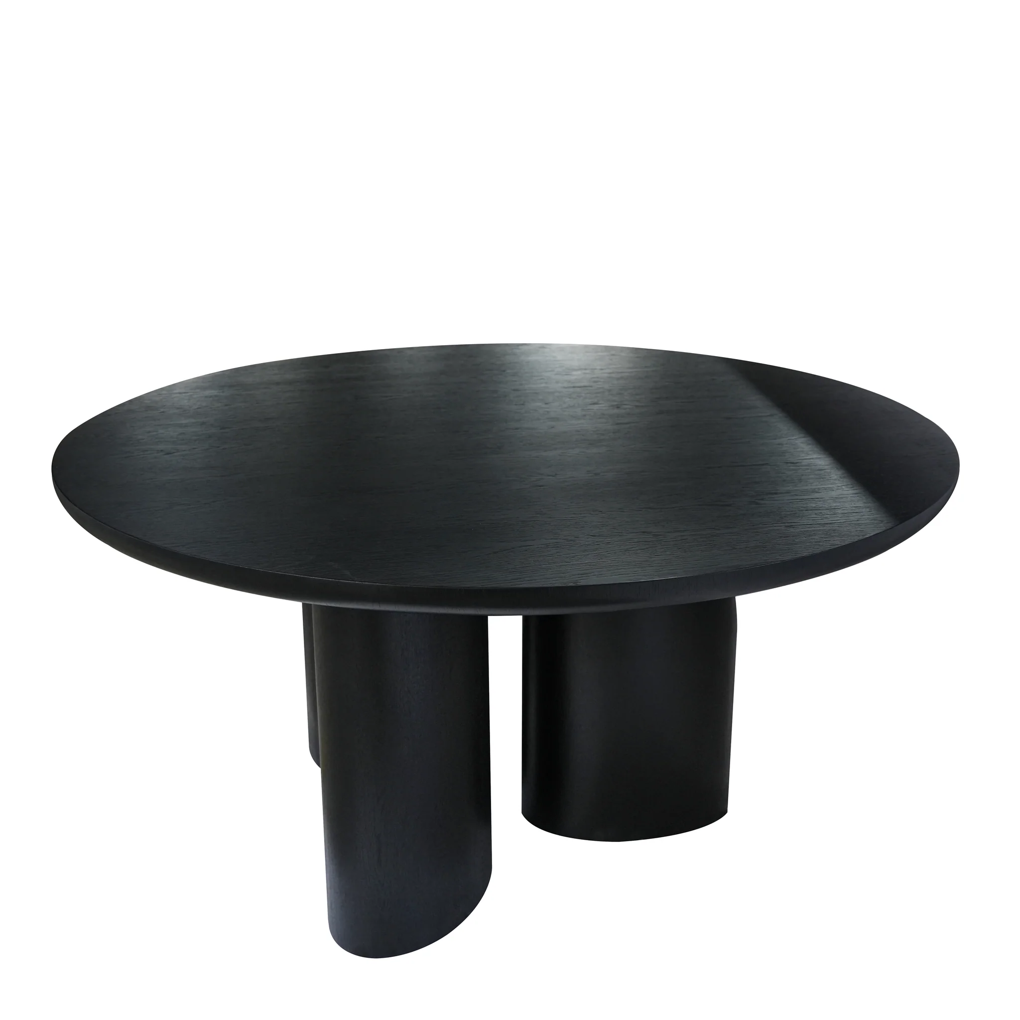 CDT10582-CN 1.5m Round Dining Table - Full Black Oak - Image 3