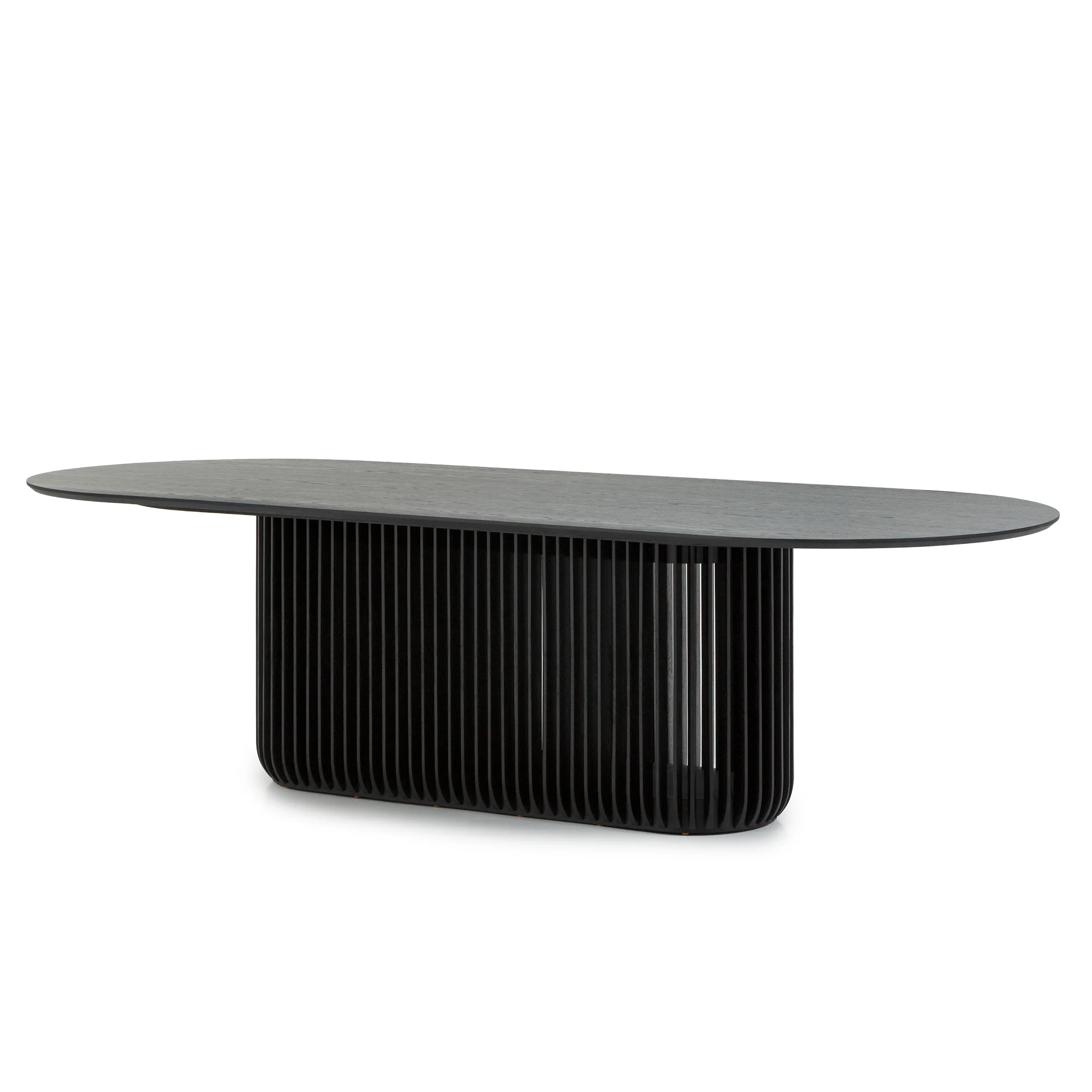 CDT10673-CU 2.8m Oval Dining Table - Black Stain