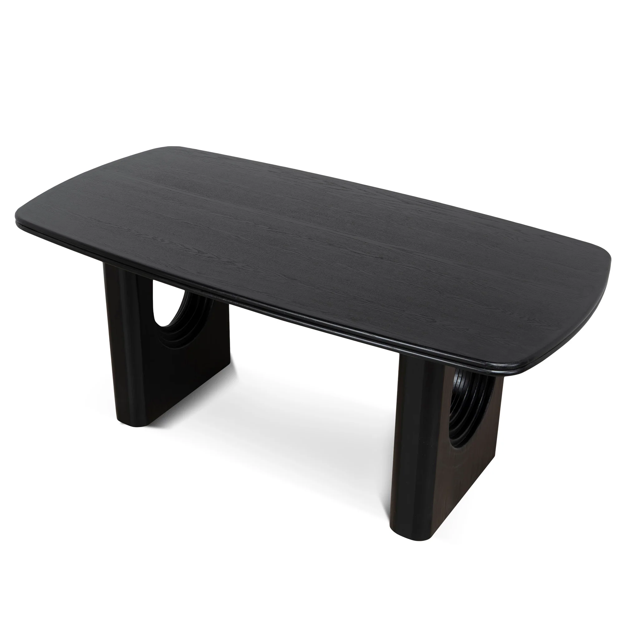 CDT10907-NI 1.8m Elm Dining Table - Full Black - Image 3