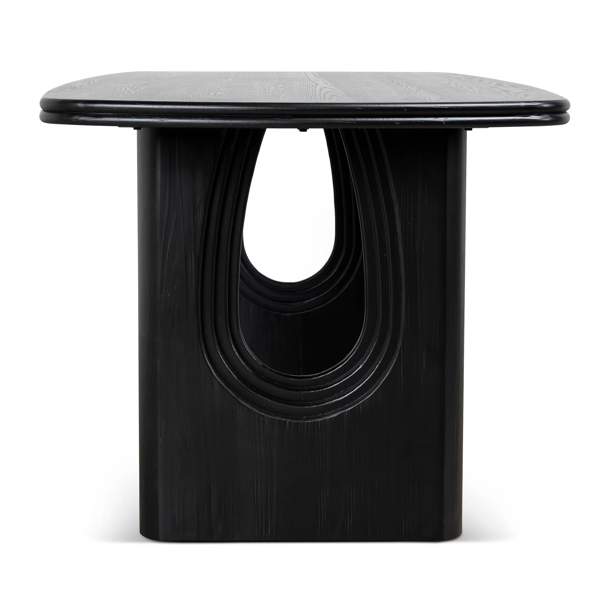 CDT10907-NI 1.8m Elm Dining Table - Full Black - Image 4