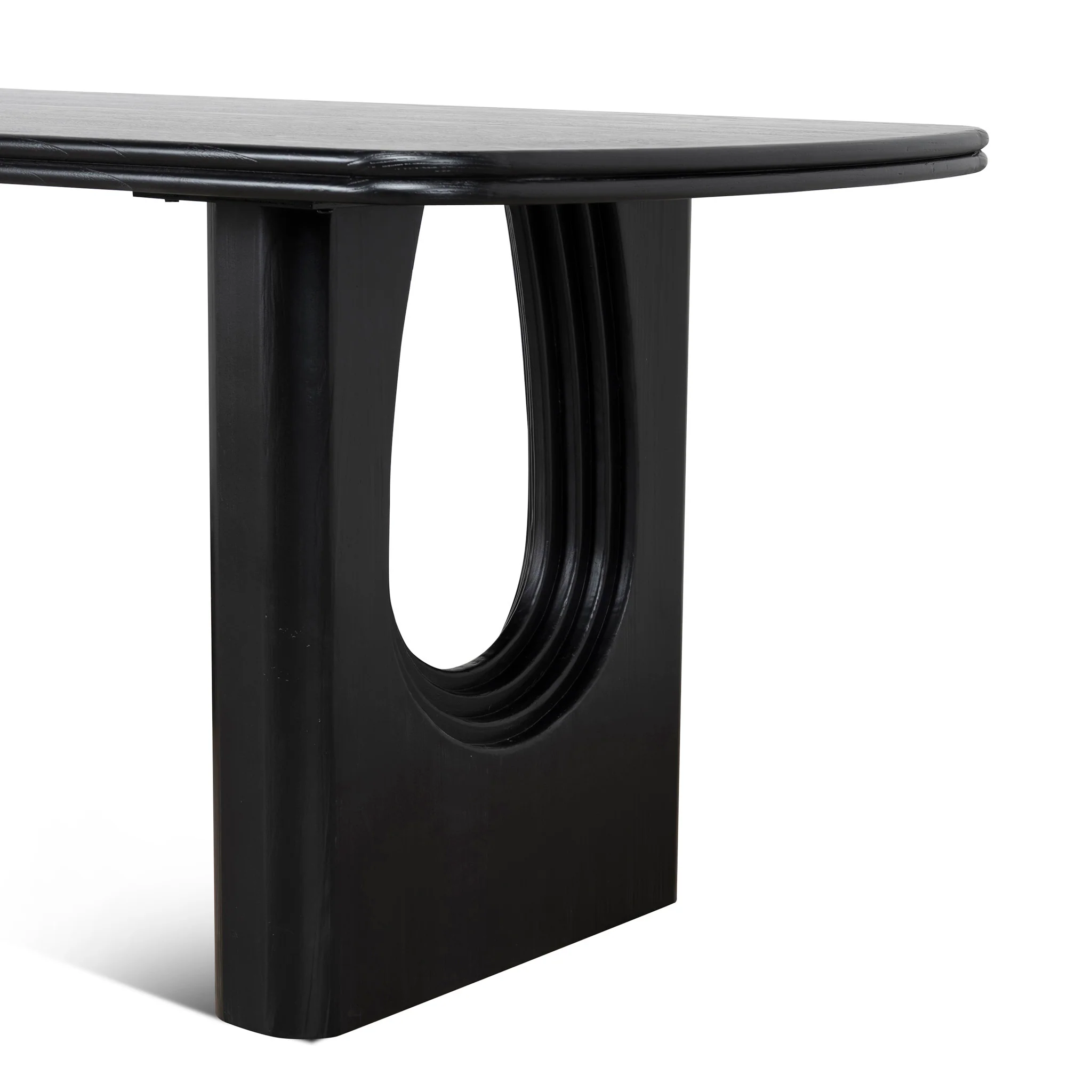 CDT10907-NI 1.8m Elm Dining Table - Full Black - Image 5