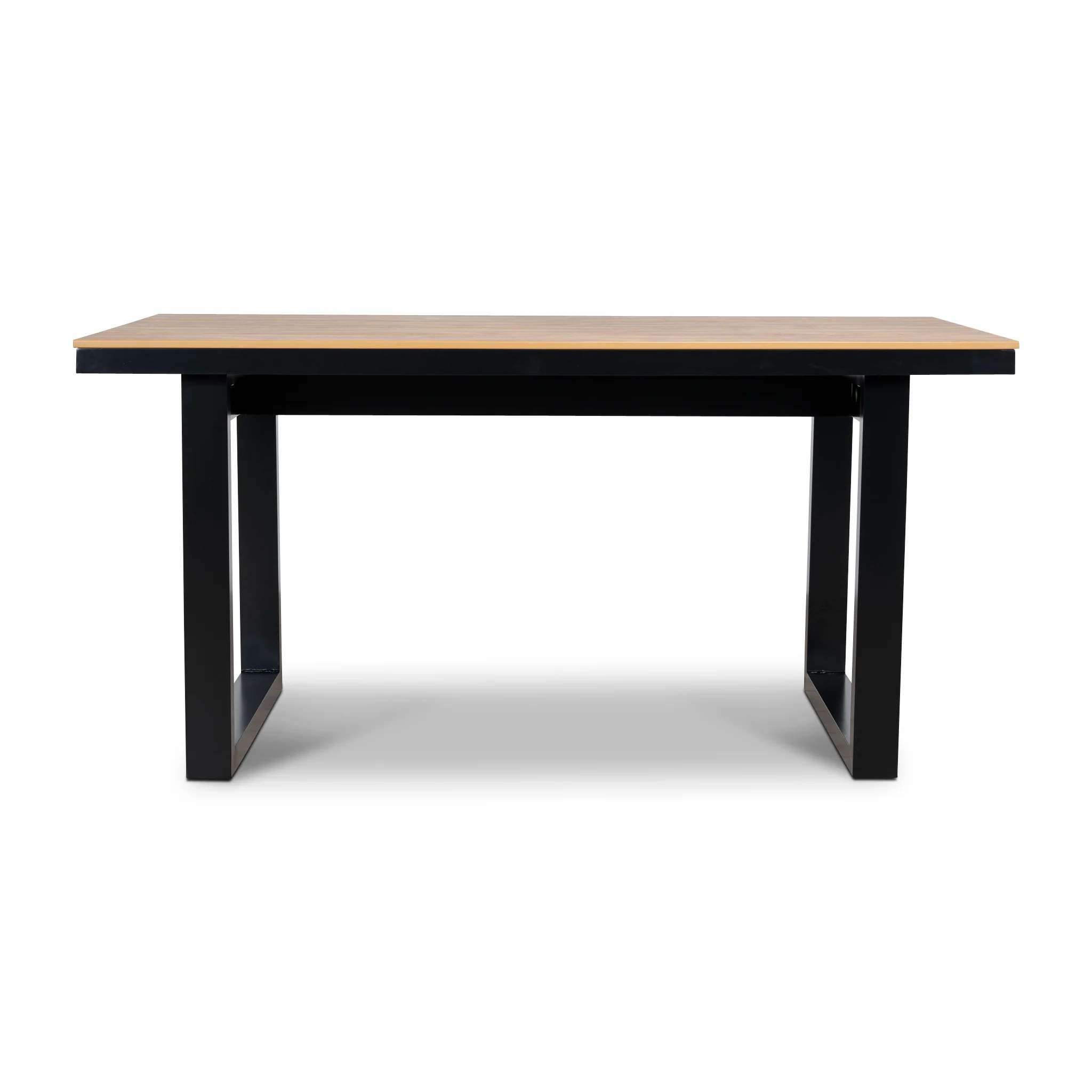 CDT12053-ID 1.6m Black Outdoor Dining Table - Natural - Image 2